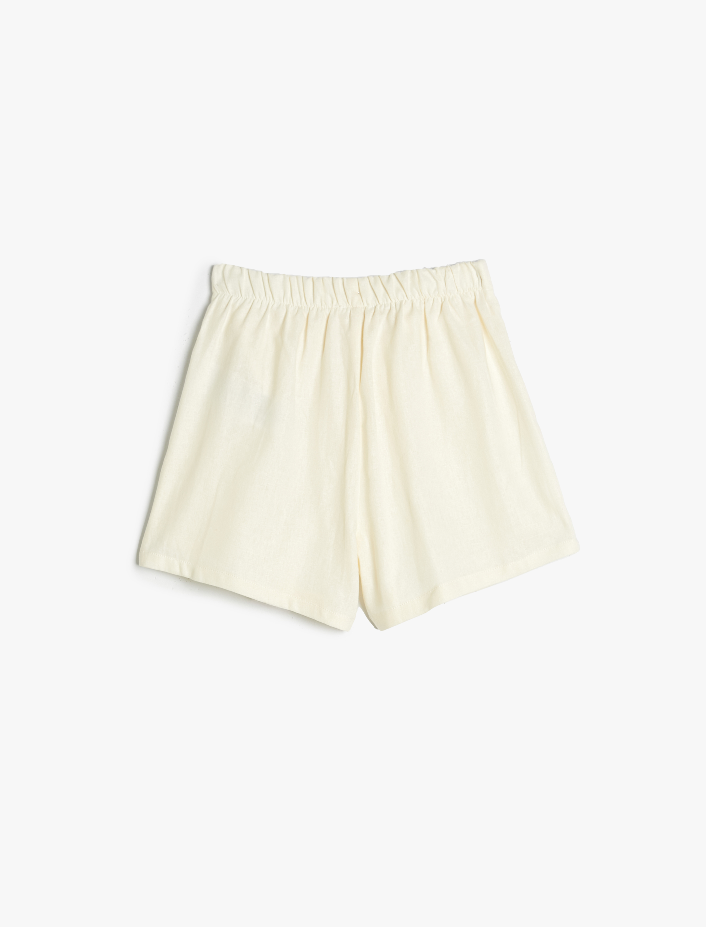  Kız Çocuk Keten Şort Etek Beli Lastikli