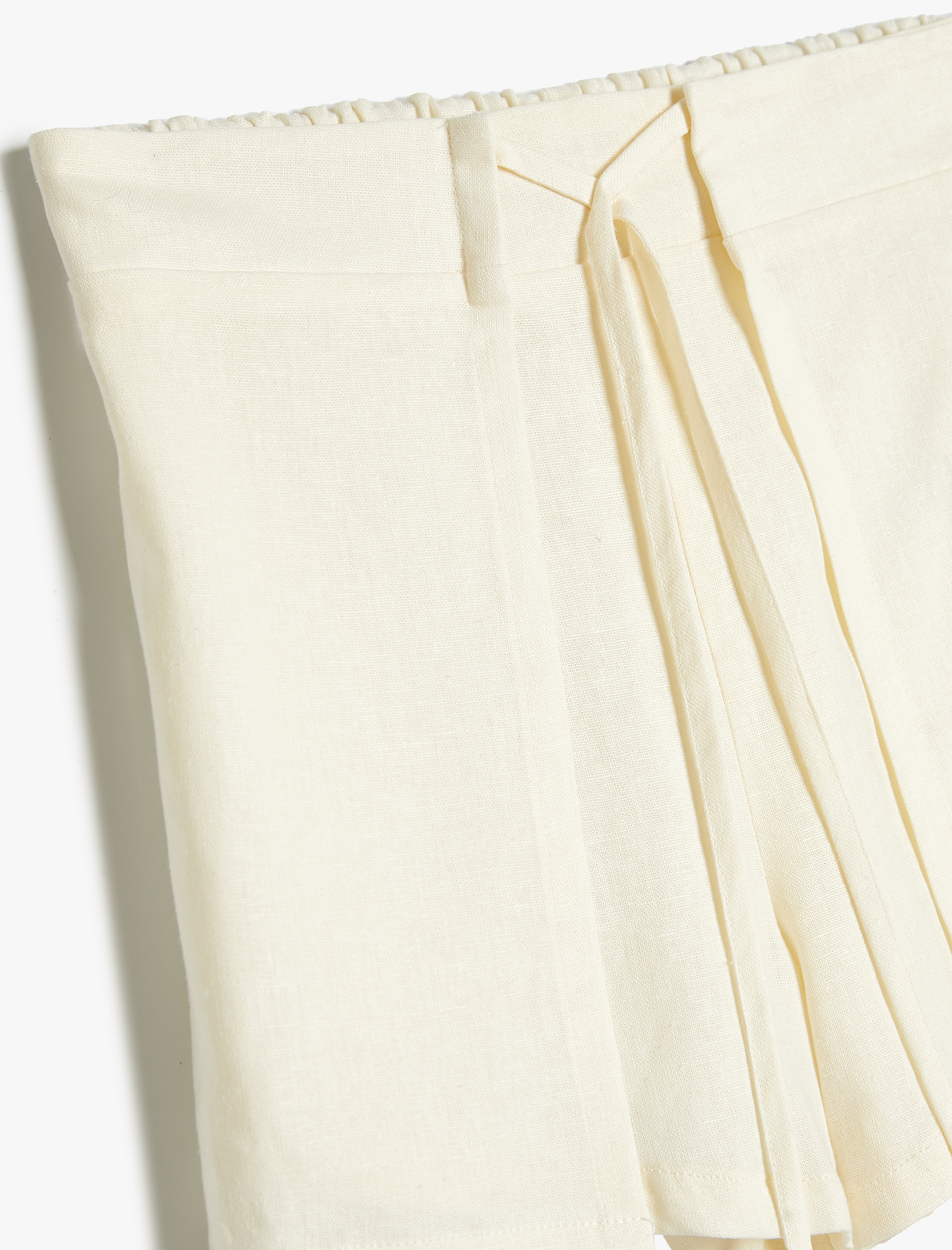  Kız Çocuk Keten Şort Etek Beli Lastikli