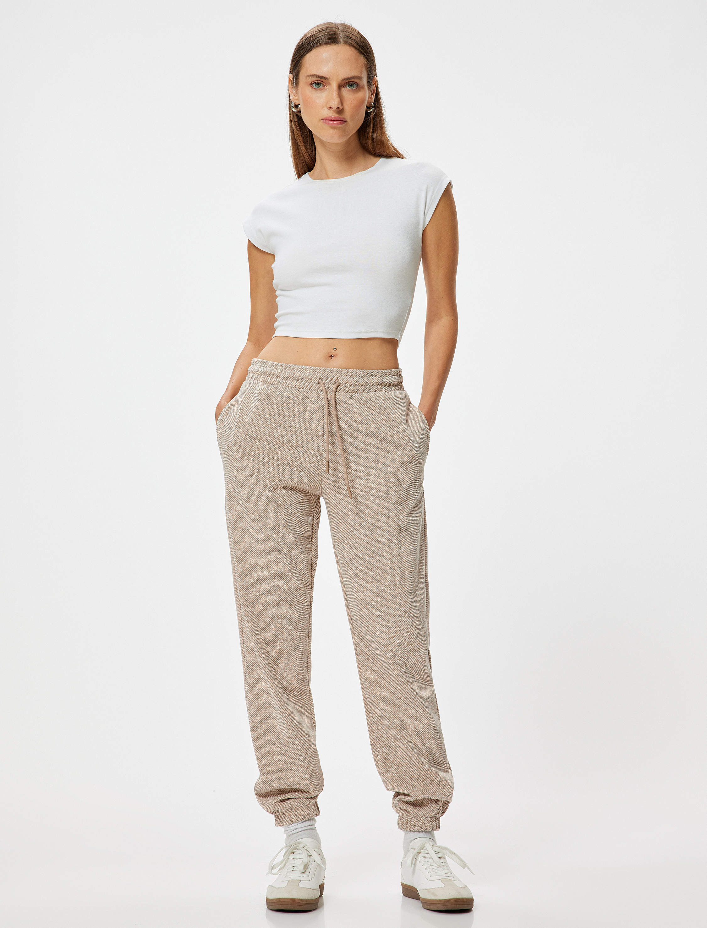   Standart Bel Cepli Beli Bağlamalı Jogger Eşofman Altı