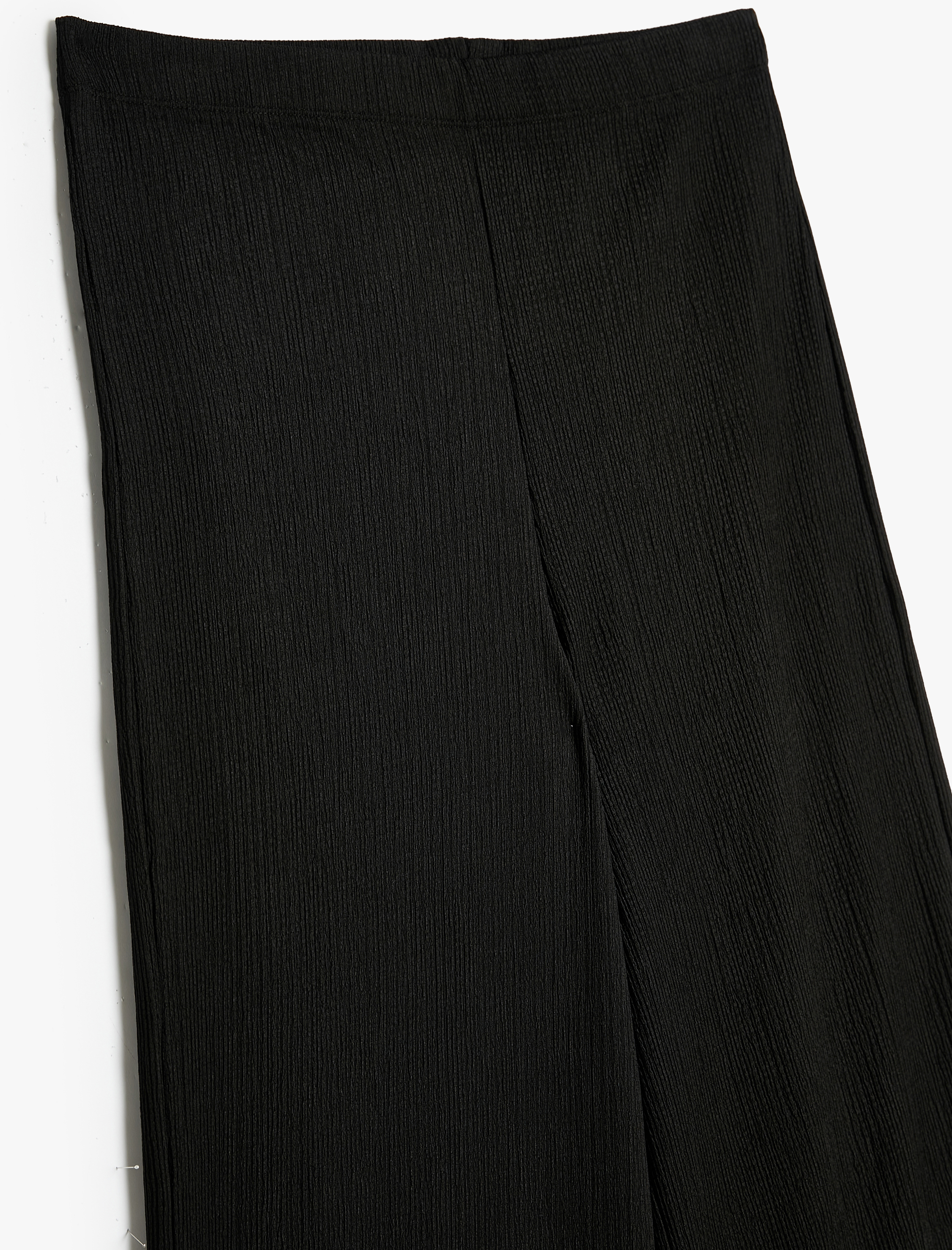   Bol Paça Pantolon Beli Lastikli Yüksek Bel Bürümcük