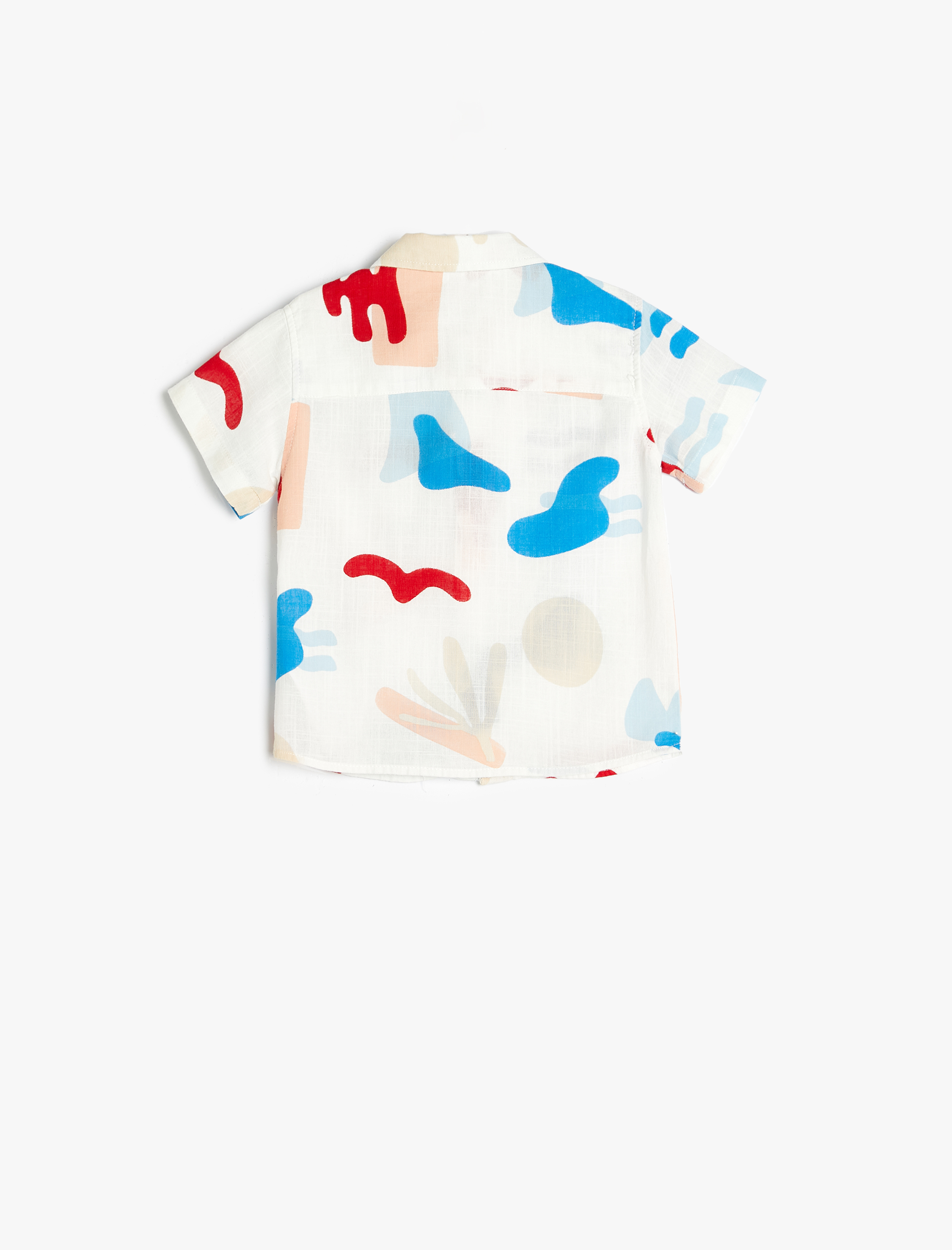  Erkek Bebek Gömlek Kısa Kollu Baskılı Cep Detaylı