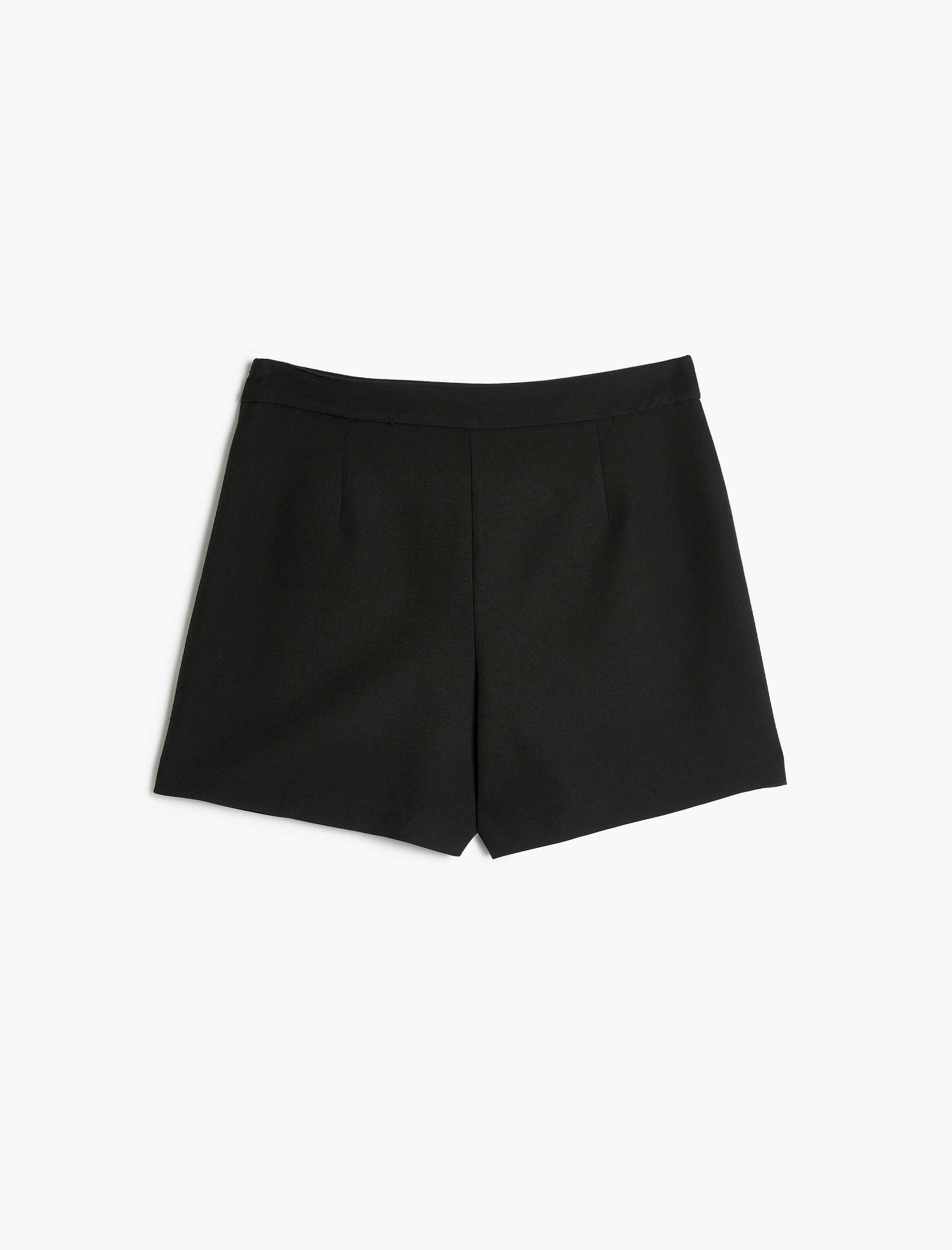   Yüksek Bel Mini Şort Etek Yırtmaç Detaylı Taşlı A Kesim