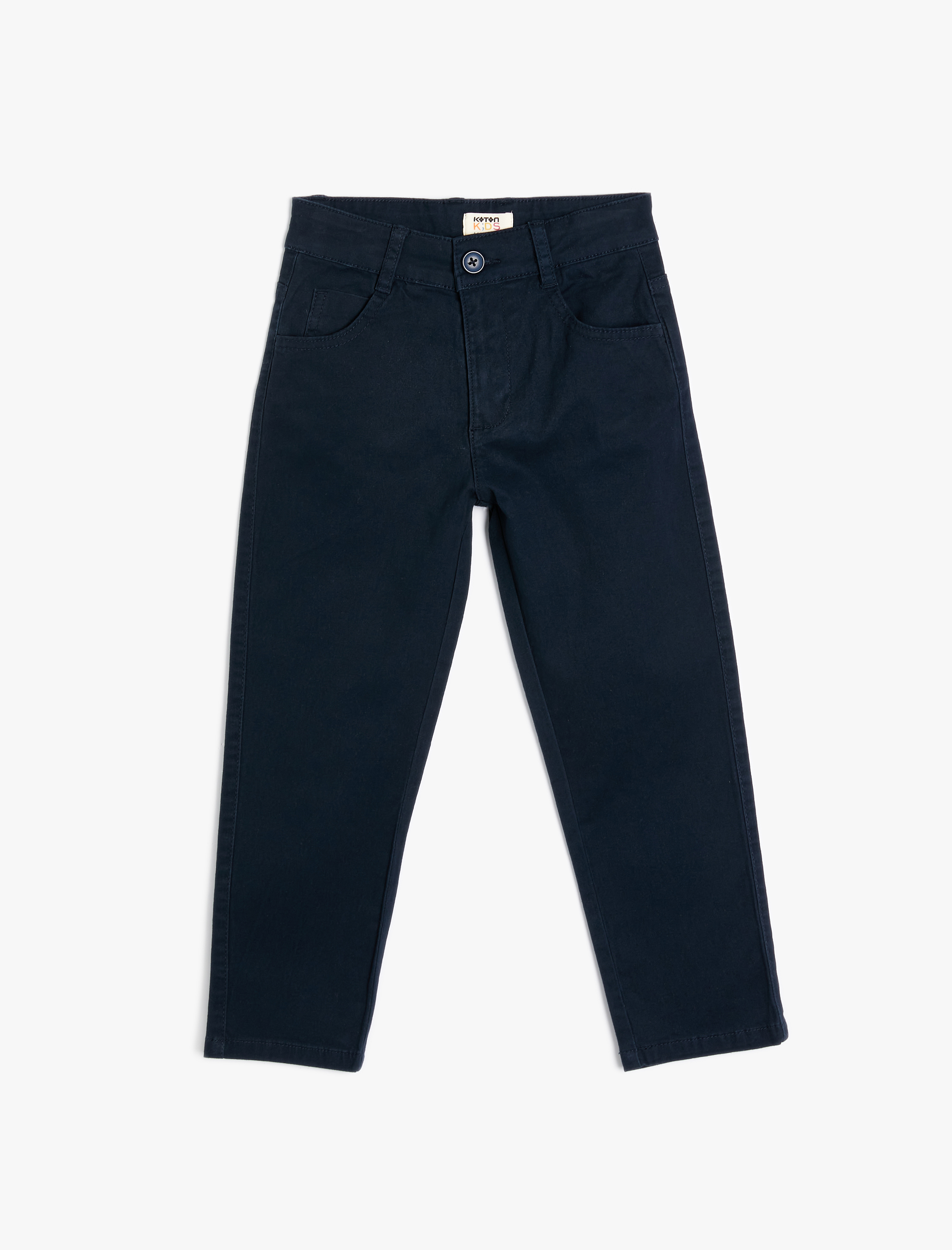  Erkek Çocuk Cepli Pamuklu Chino Pantolon