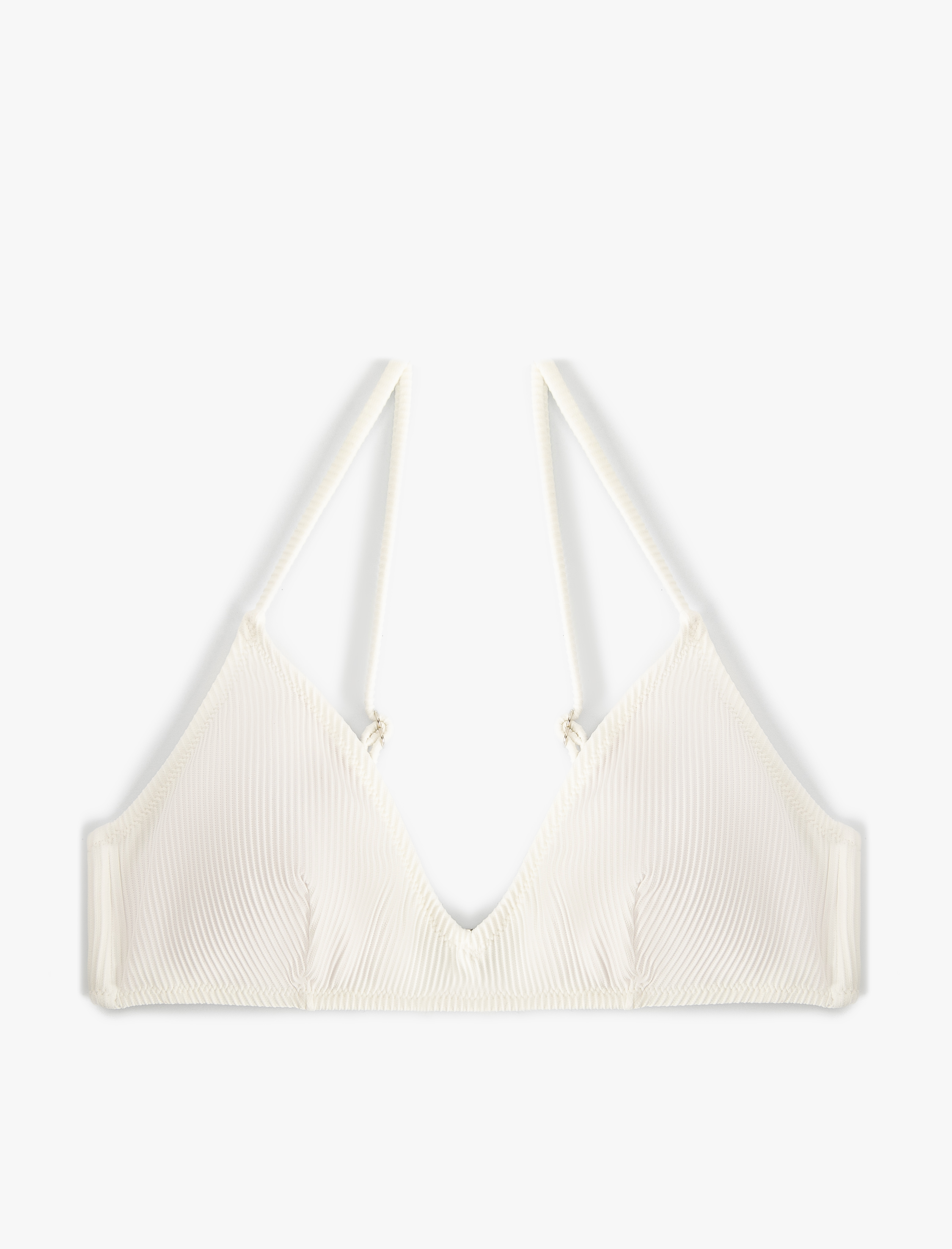   Bikini Üstü Fitilli V Yaka