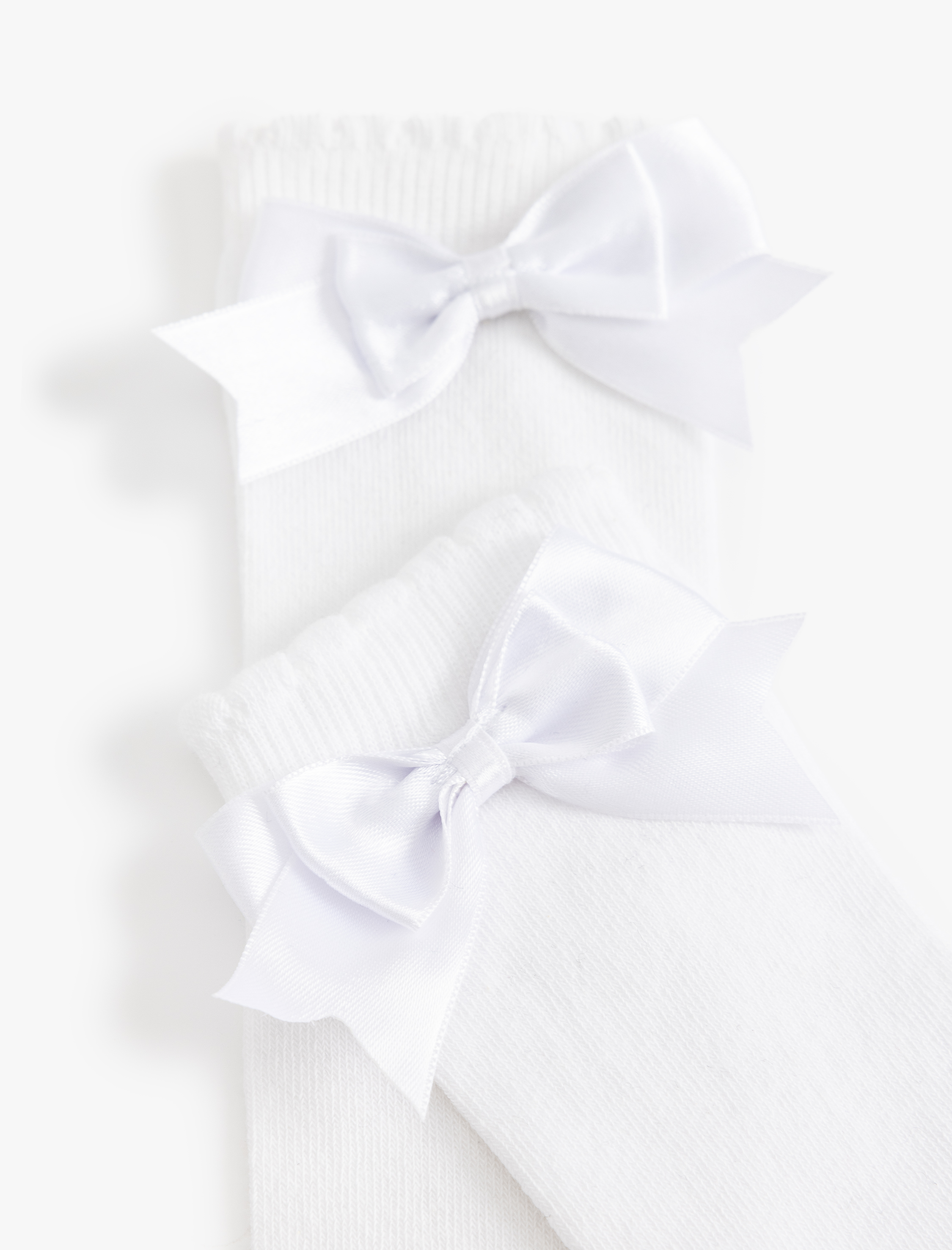  Kız Çocuk Fiyonk Detaylı Uzun Çorap