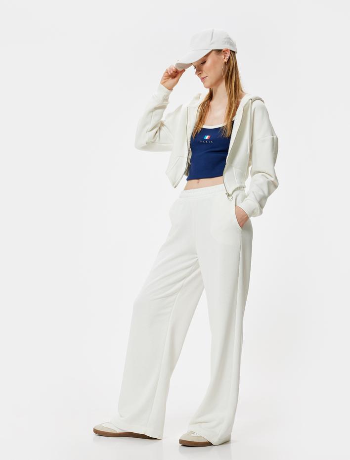  Bol Paça Eşofman Altı Beli Lastikli Cepli Rahat Kalıp