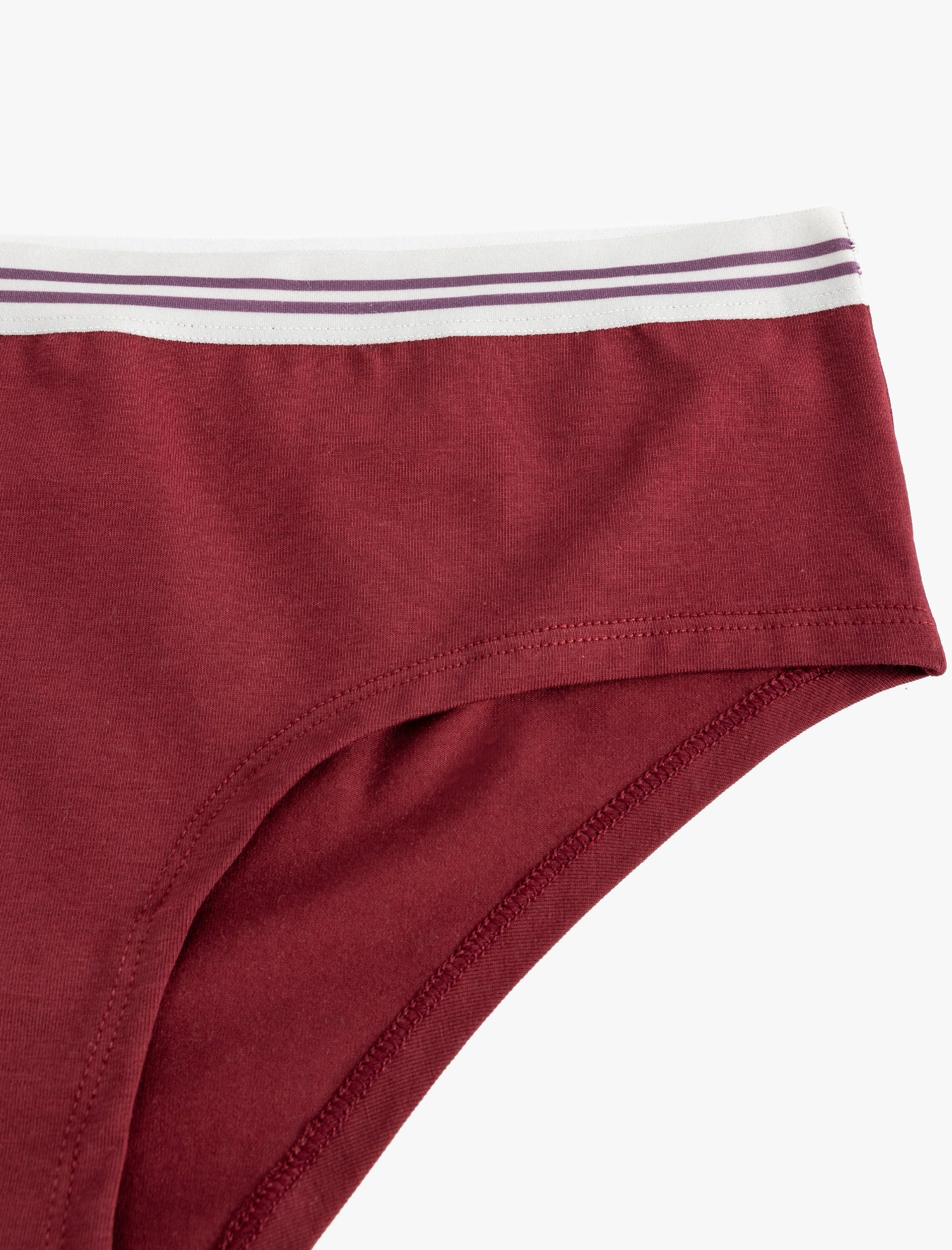 Yüksek Bel Hipster Külot Pamuklu Renk Kontrastlı