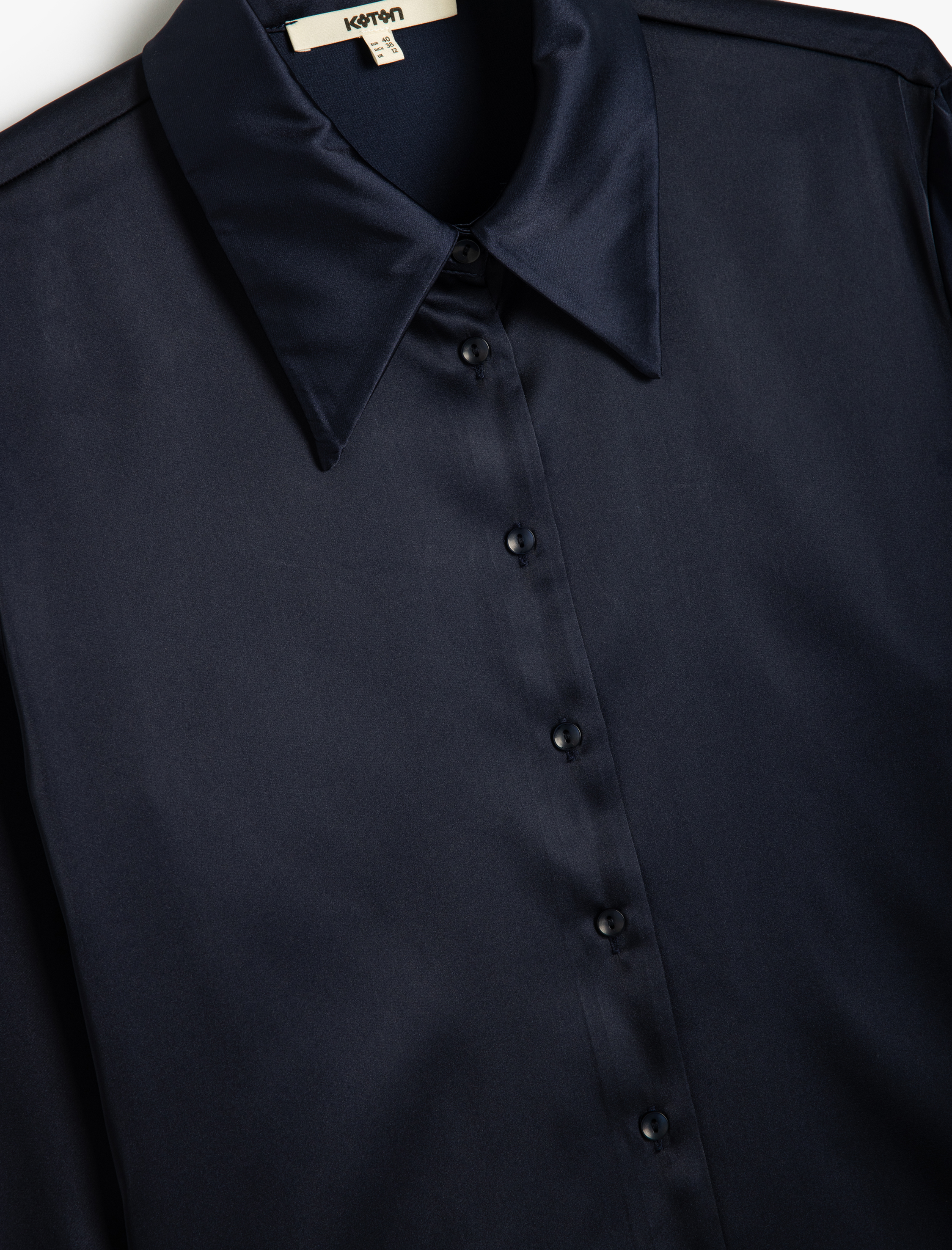   Saten Gömlek Uzun Kollu Klasik Yaka