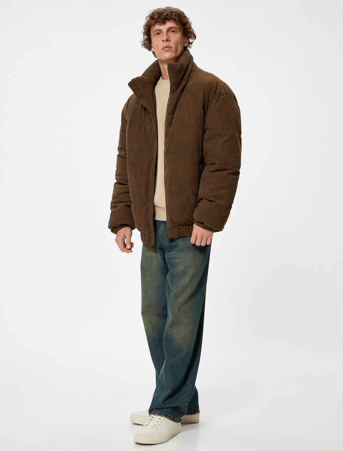  Şişme Mont Kadife Görünümlü