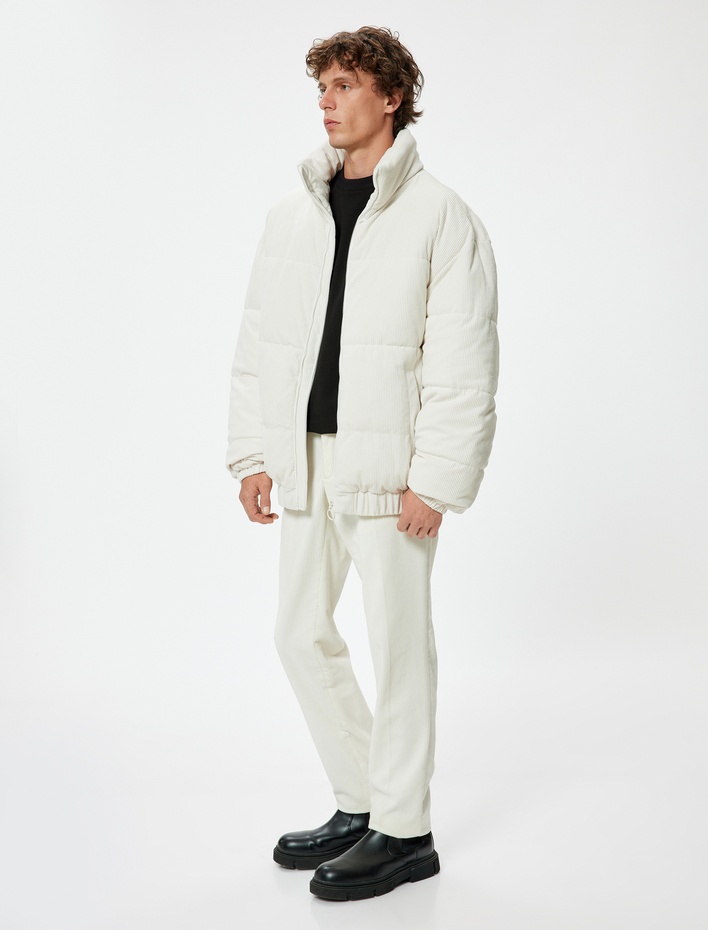  Şişme Mont Kadife Görünümlü