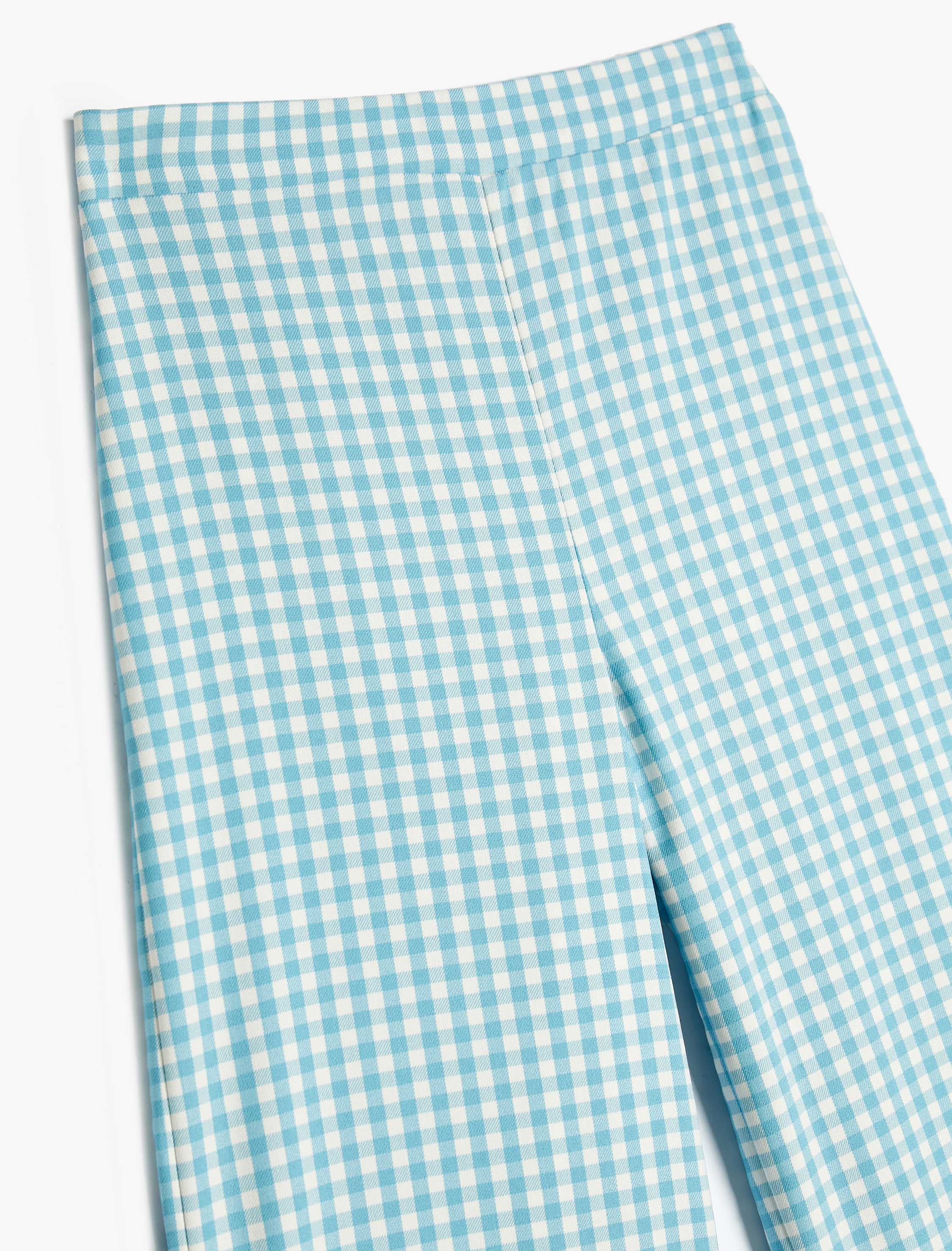  Kız Çocuk İspanyol Paça Pantolon Pötikareli Viskon Karışımlı