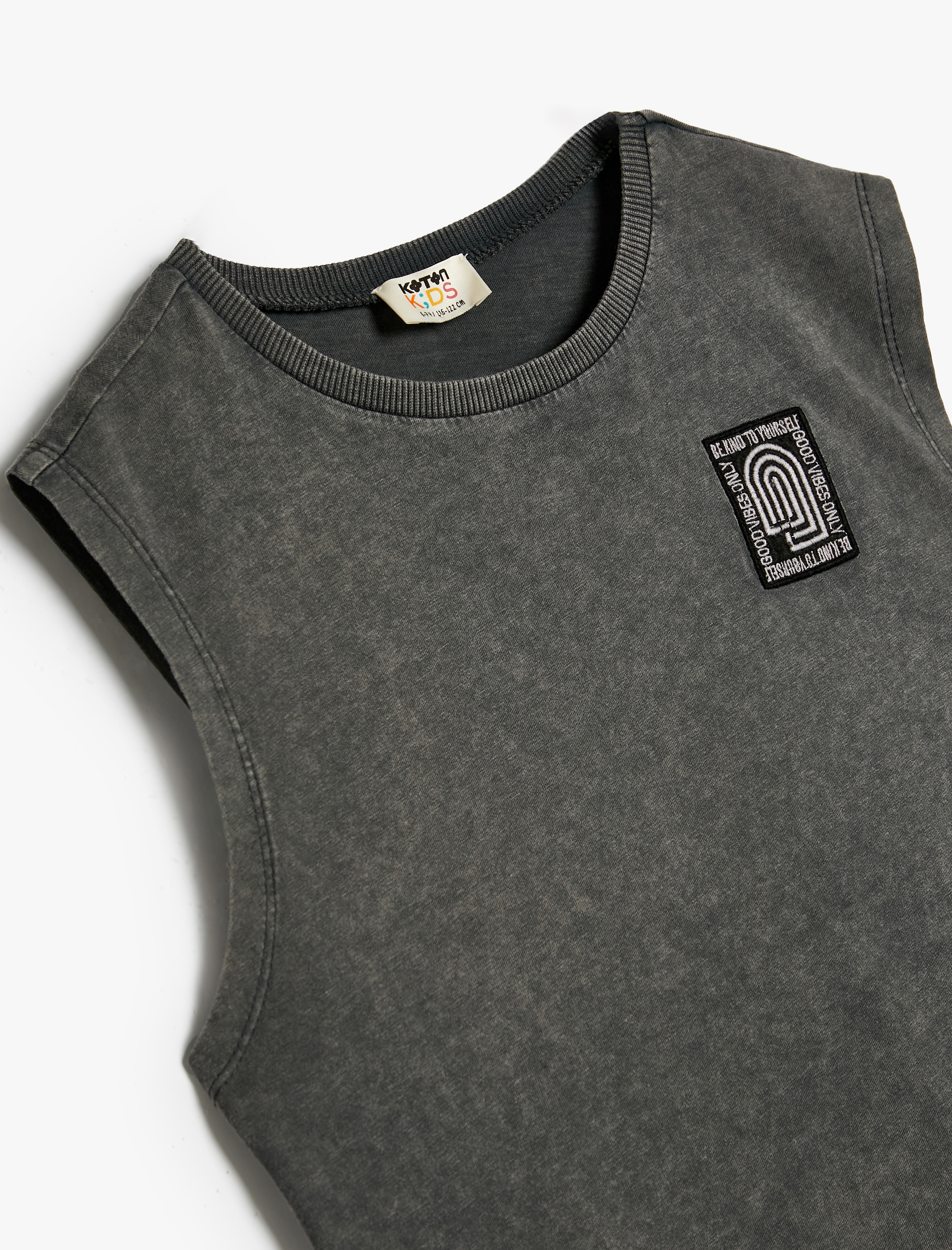  Erkek Çocuk Basic Atlet Aplike Detaylı Bisiklet Yaka Pamuklu