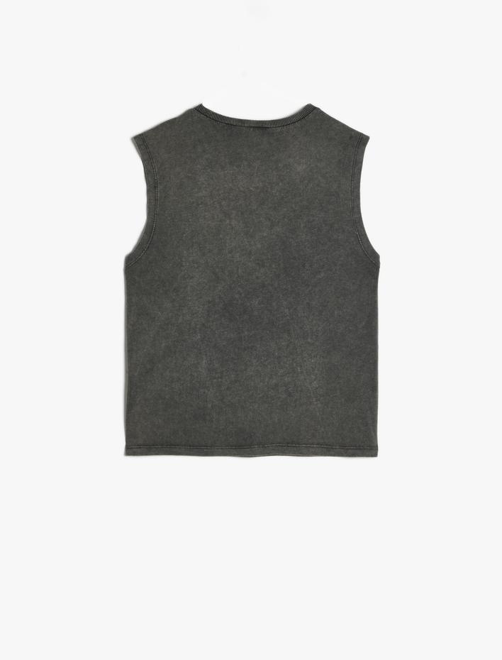 Erkek Çocuk Basic Atlet Aplike Detaylı Bisiklet Yaka Pamuklu