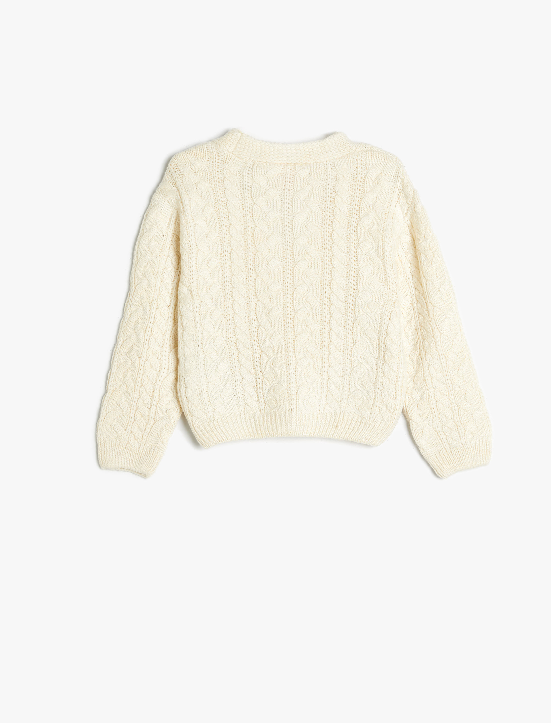 Kız Bebek Basic Triko Hırka V Yaka Düğme Detaylı