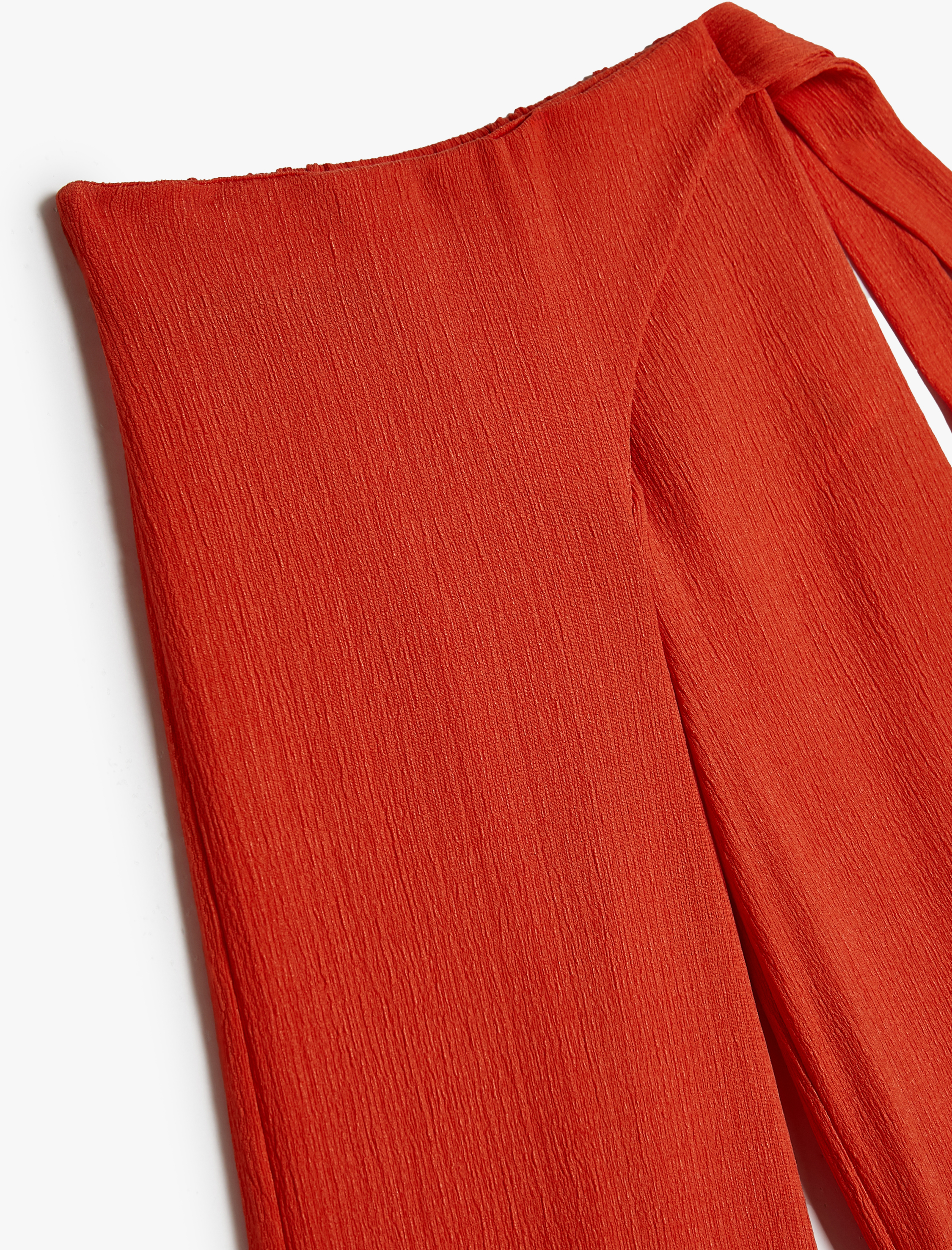  Kız Çocuk Pantolon Kruvaze Kapama Bol Paça Kemer Detaylı