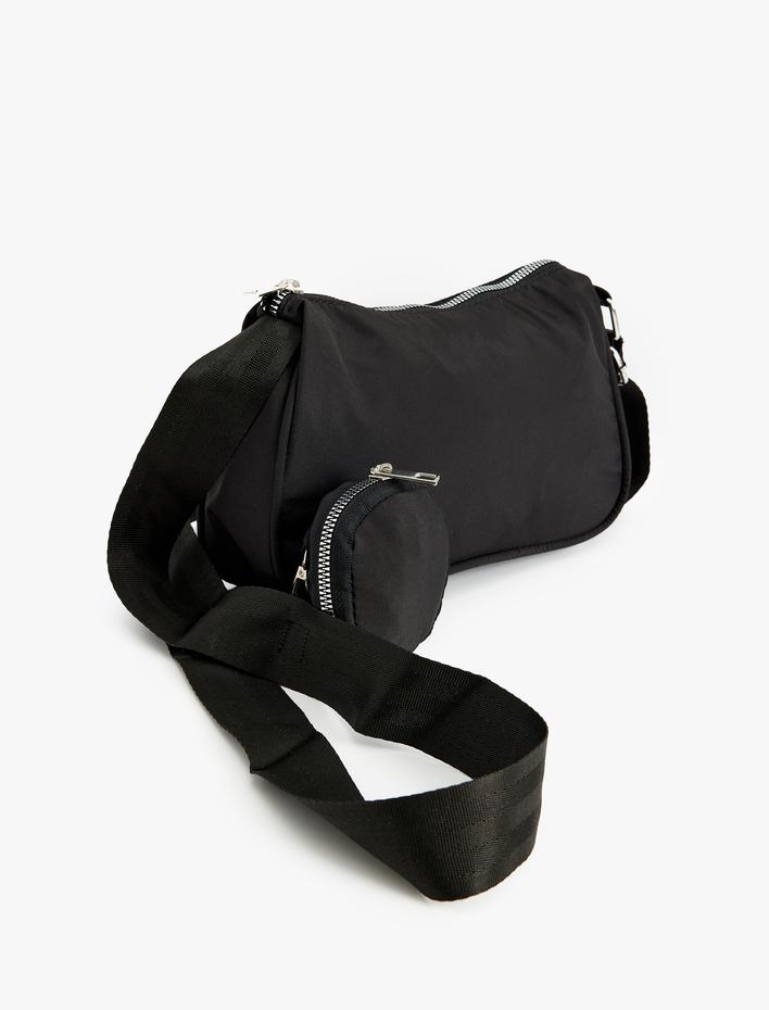 Kadın Çapraz Çanta Askılı Fermuarlı Mini Cüzdan Detaylı