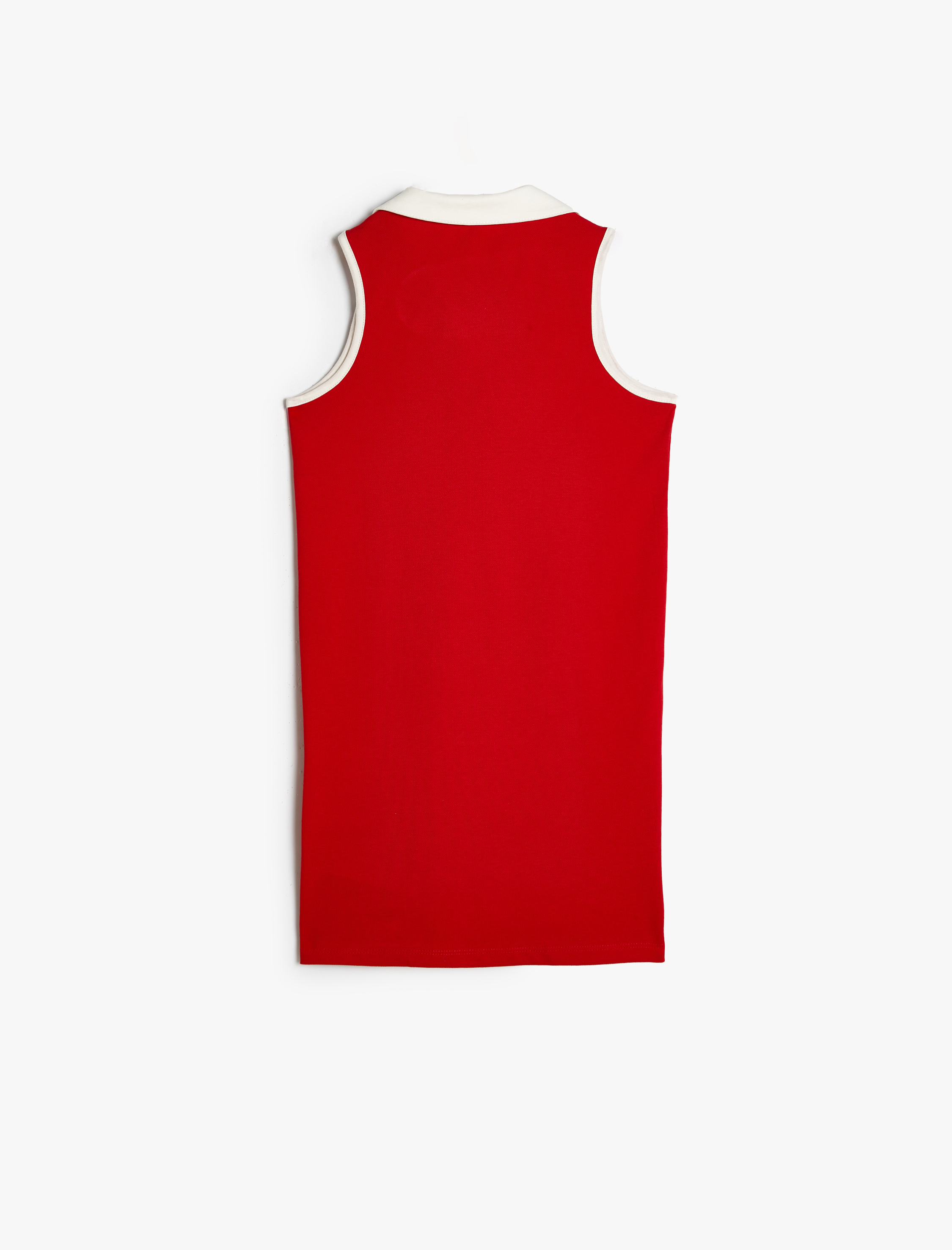  Kız Çocuk Polo Yaka Elbise Kısa Kollu Baskı Detaylı