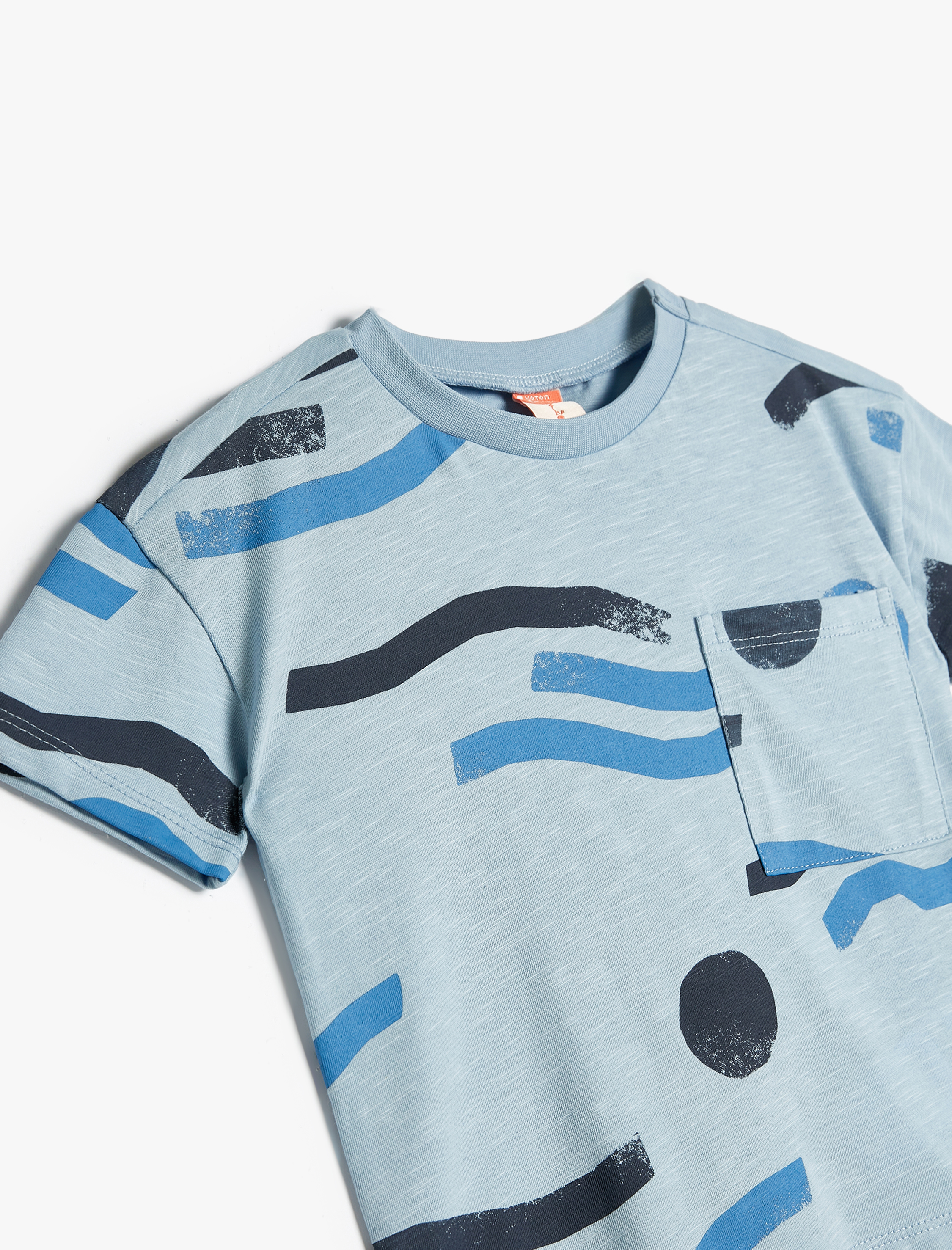  Erkek Bebek Tişört Kısa Kollu Bisiklet Yaka Baskılı Pamuklu