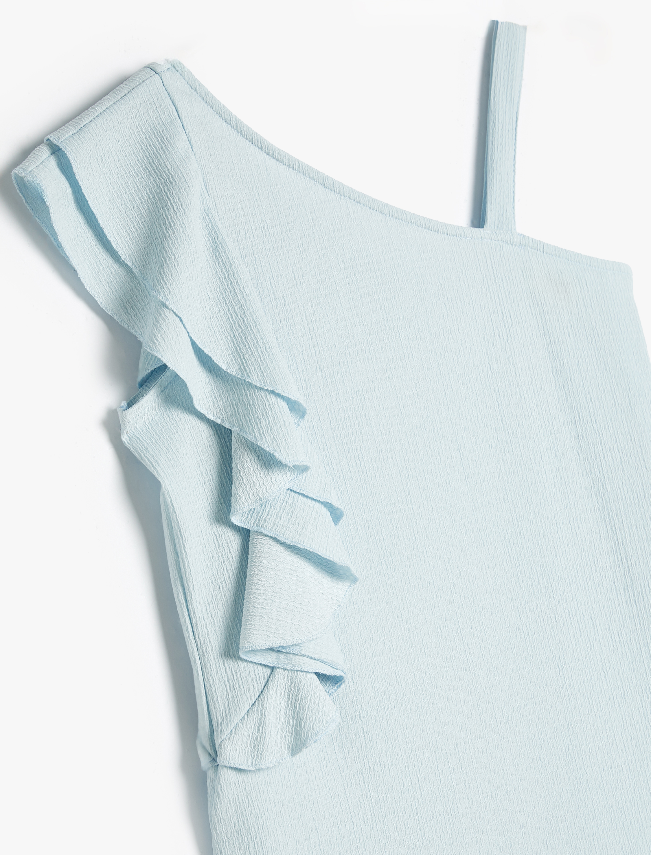  Kız Çocuk Parti Elbisesi Tek Omuz Fırfırlı Askı Detaylı