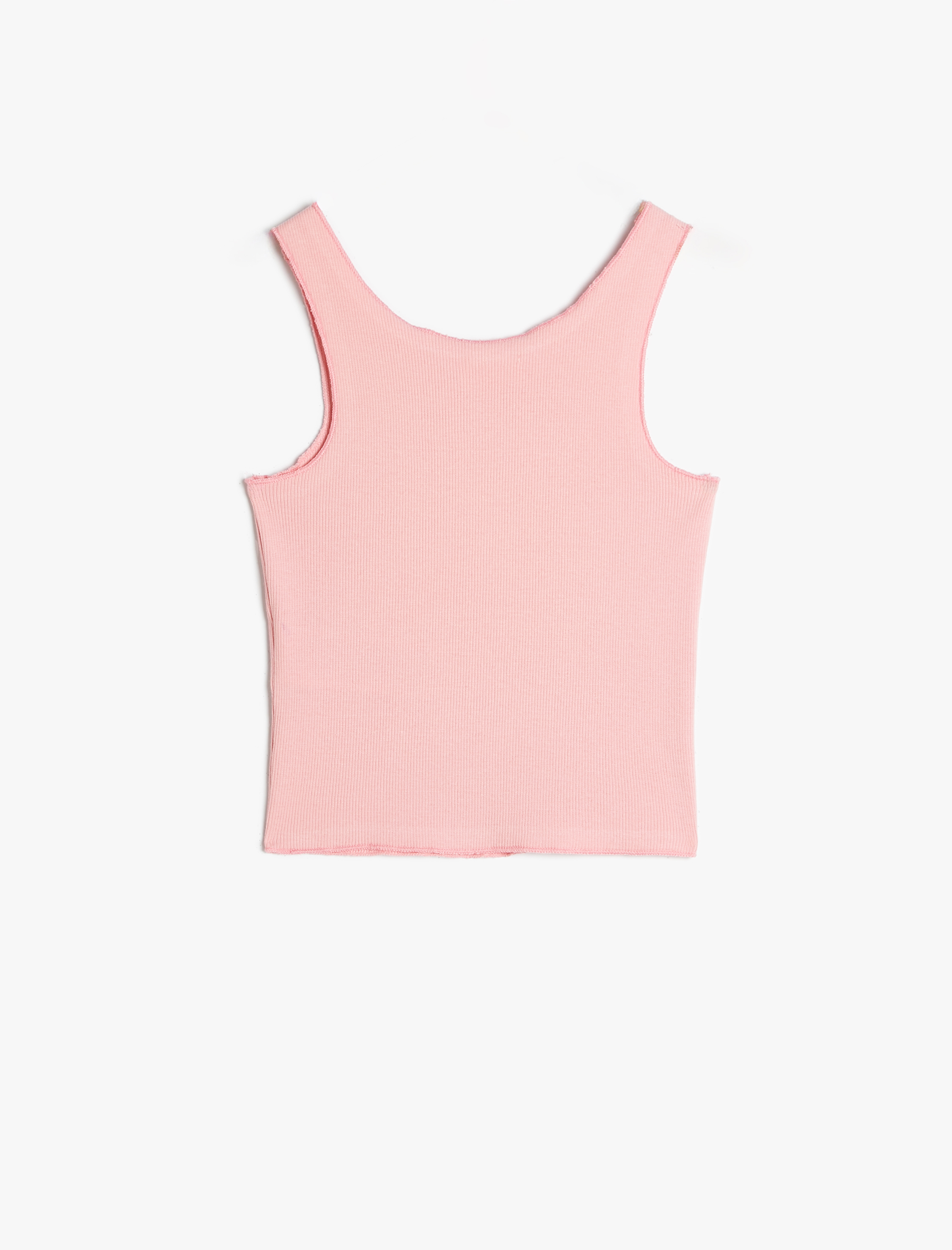  Kız Çocuk Basic Atlet Kolsuz Ribanalı Pamuklu