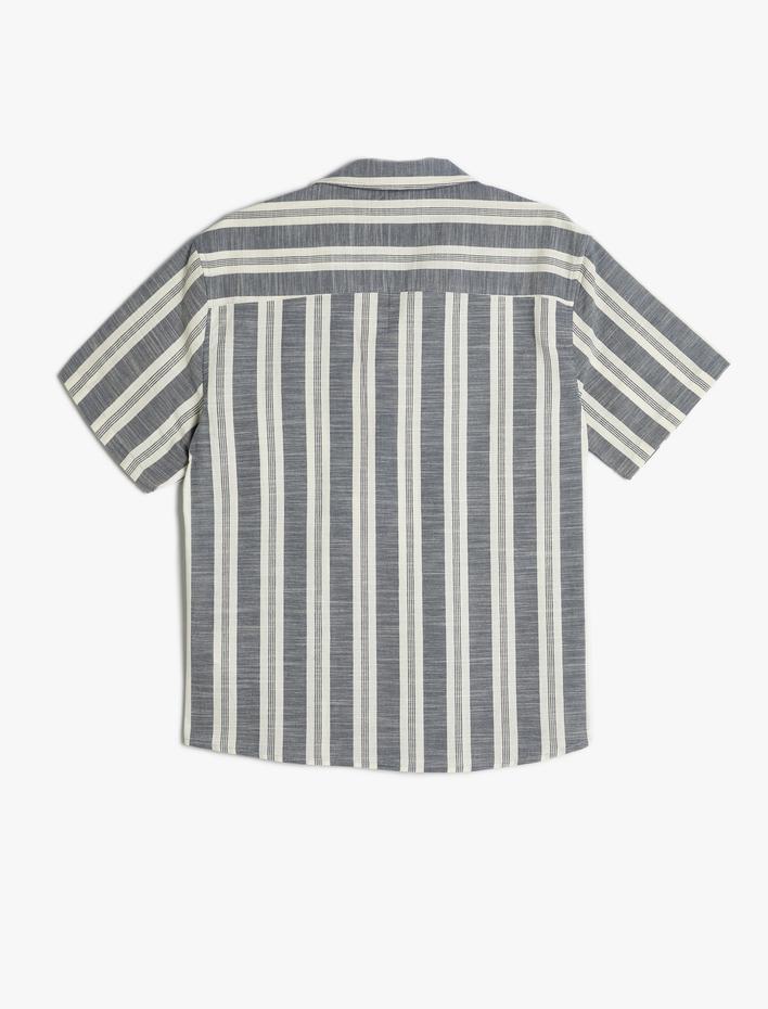  Basic Gömlek Kısa Kollu Klasik Yaka Düğmeli Pamuklu Regular Fit