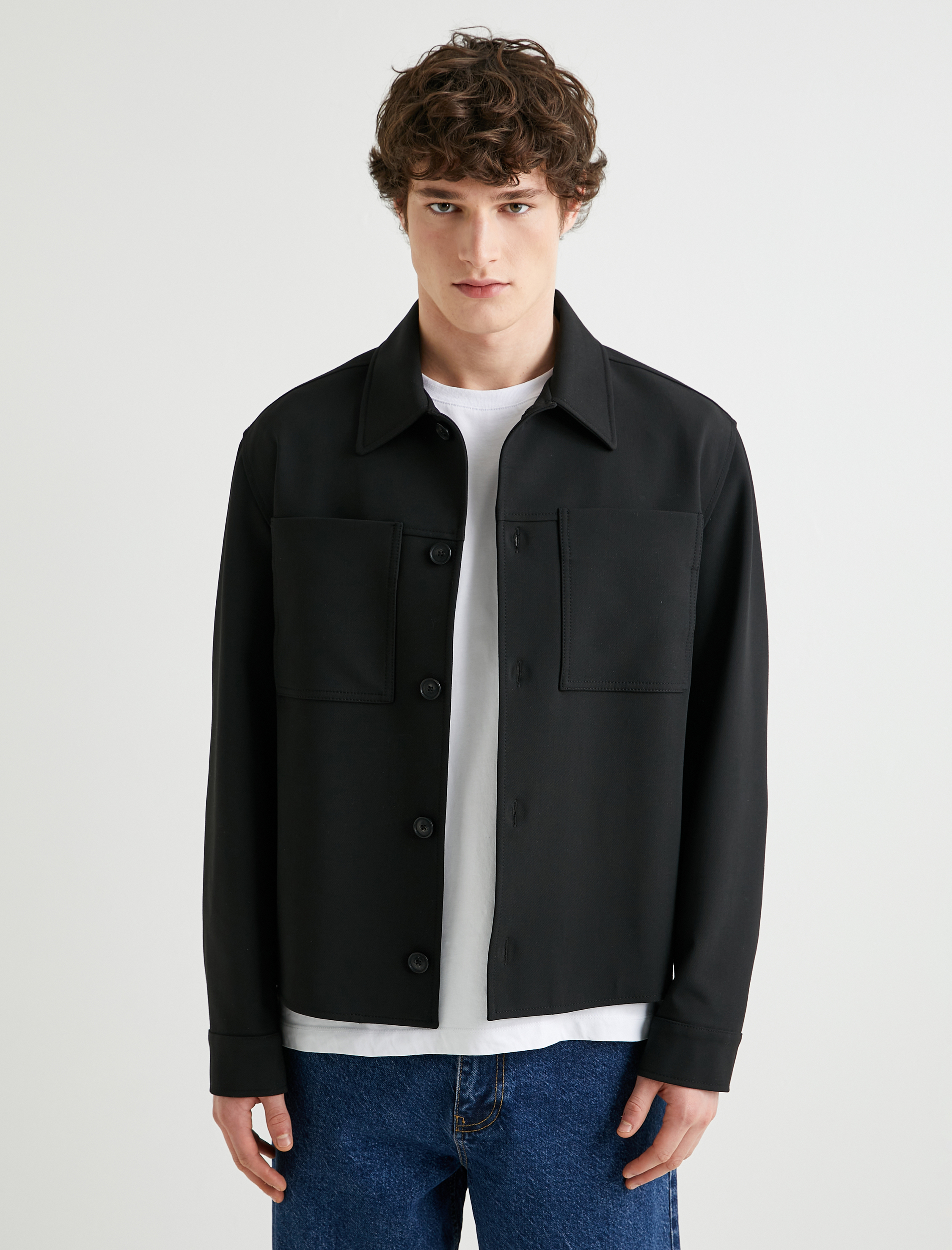   Gömlek Ceket Klasik Yaka Cep Detaylı Düğmeli