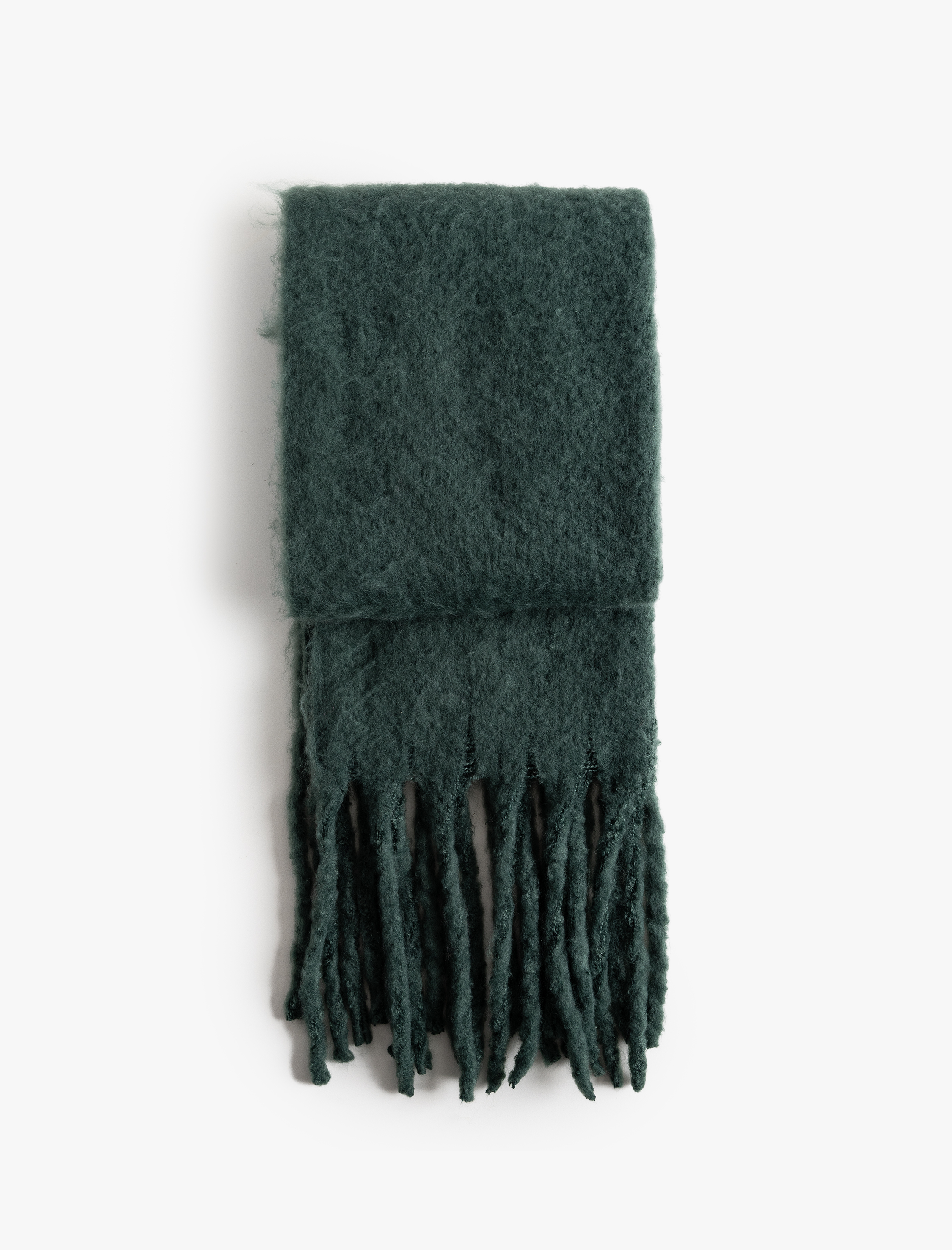  Kadın Basic Uzun Atkı Yumuşak Dokulu Püsküllü