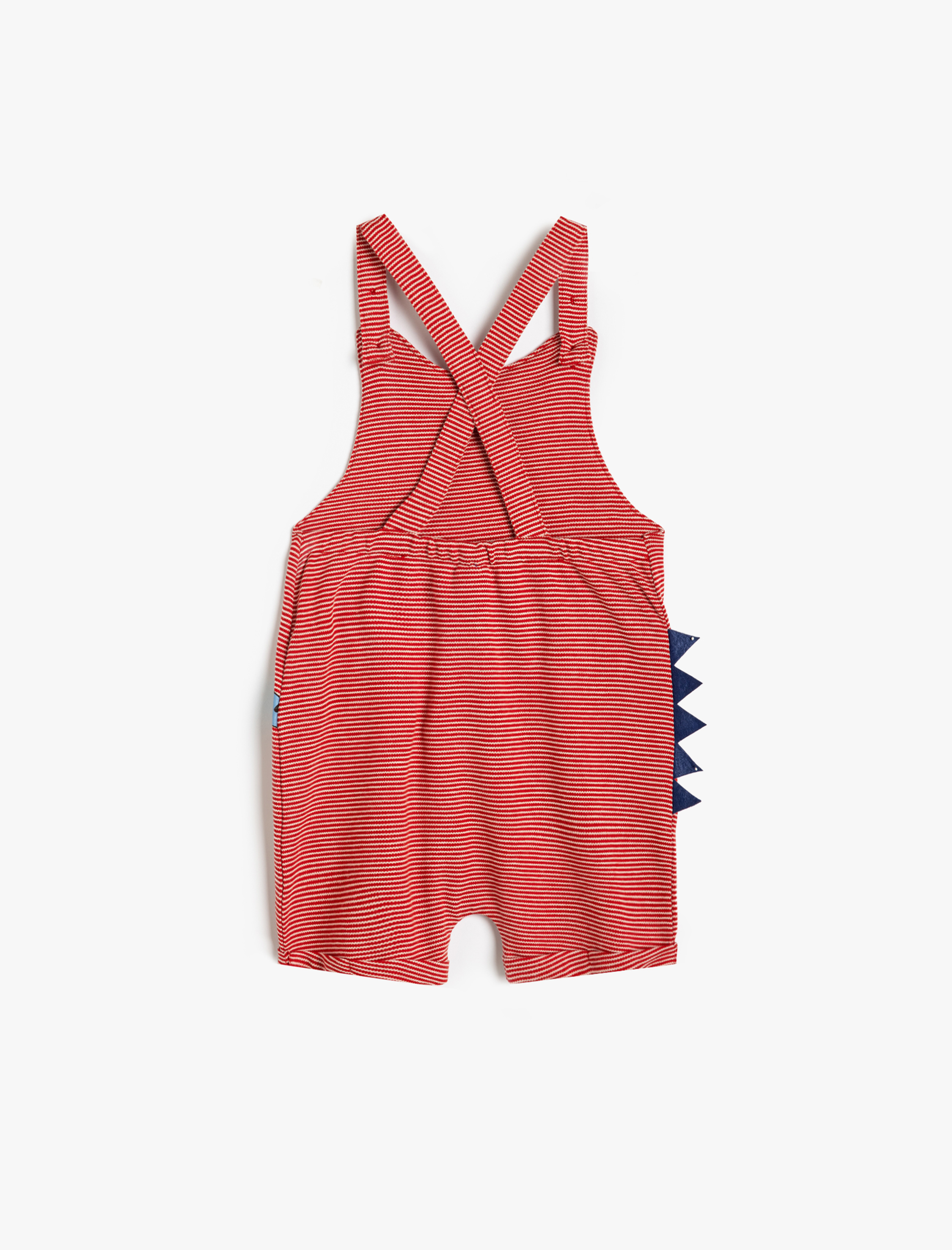  Erkek Bebek Tulum Salopet Dinozor Detaylı Ayarlanabilir Askılı