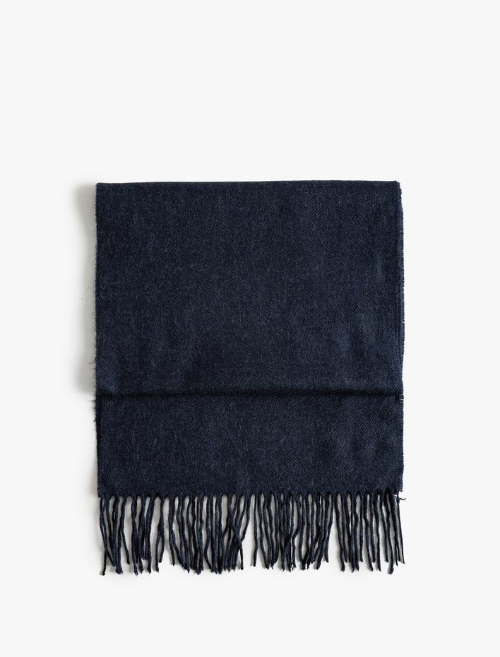 Erkek Atkı Uzun Püskül Detaylı Akrilik