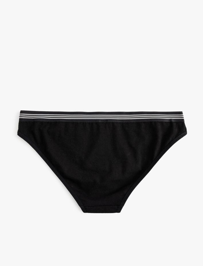  Yüksek Bel Külot Baskı Detaylı Pamuklu