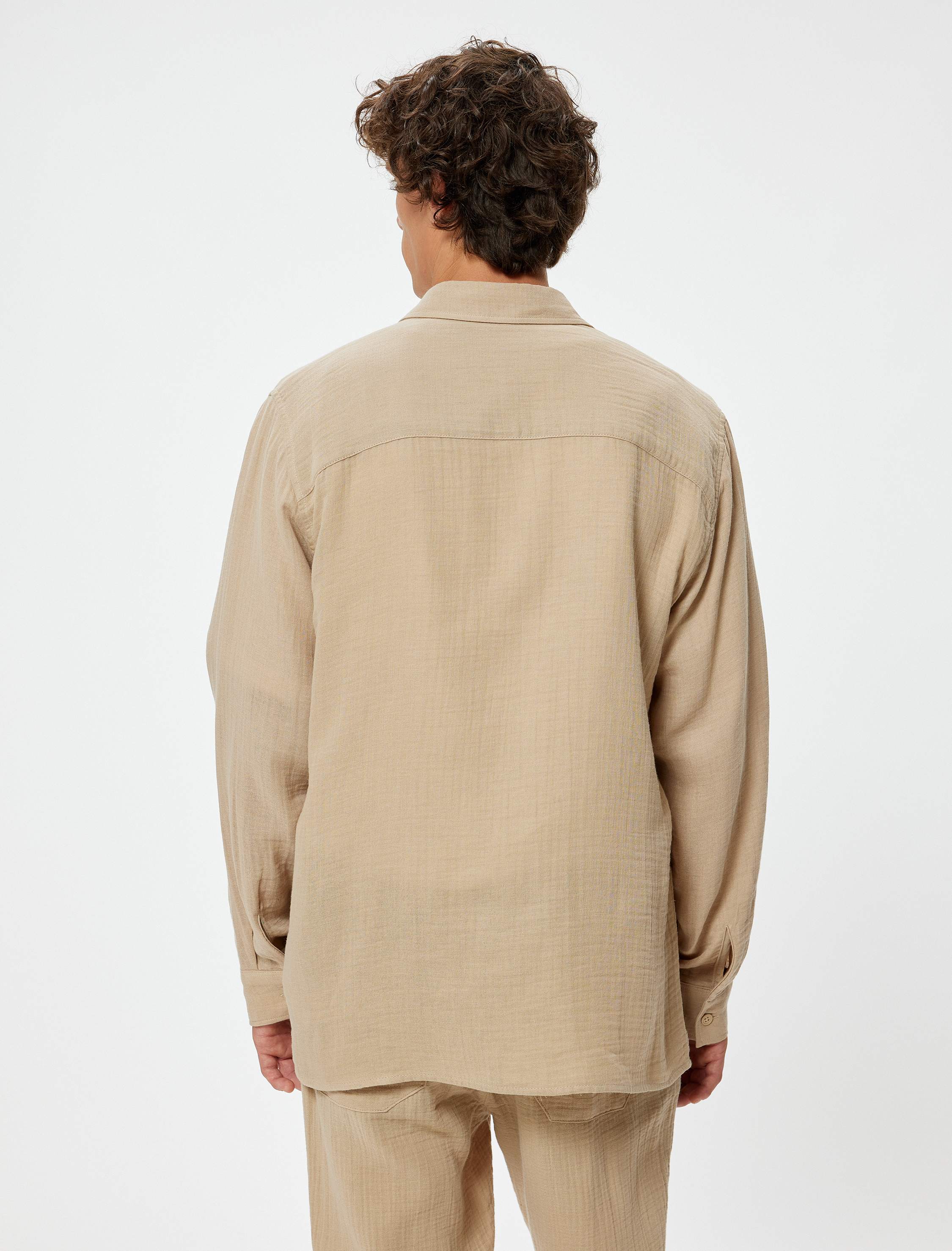   Uzun Kollu Gömlek Müslin Kapaklı Cep Detaylı Pamuklu Regular Fit