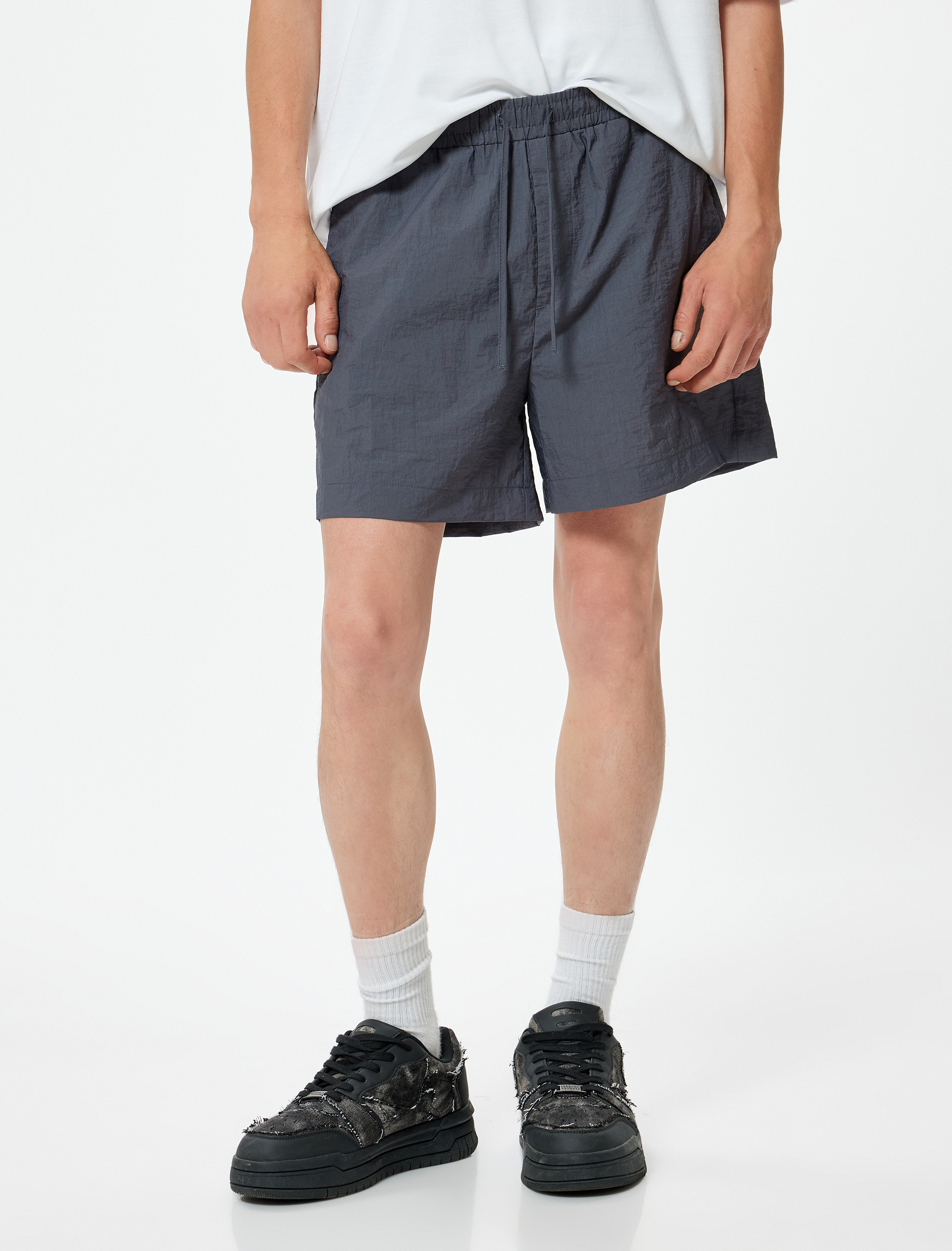   Oversize Şort Beli Bağcıklı Cep Detaylı