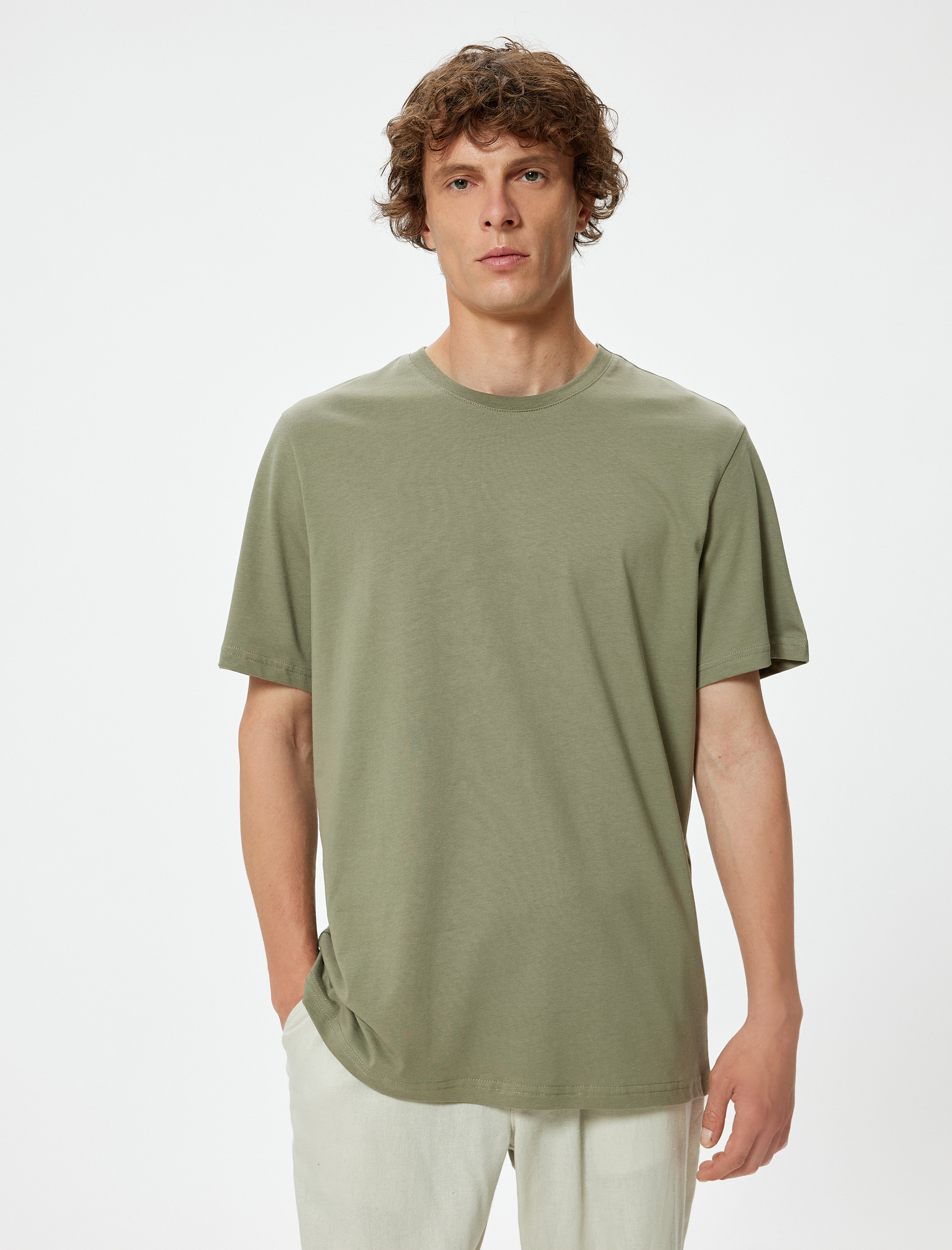   Basic Tişört Kısa Kollu Bisiklet Yaka Pamuklu