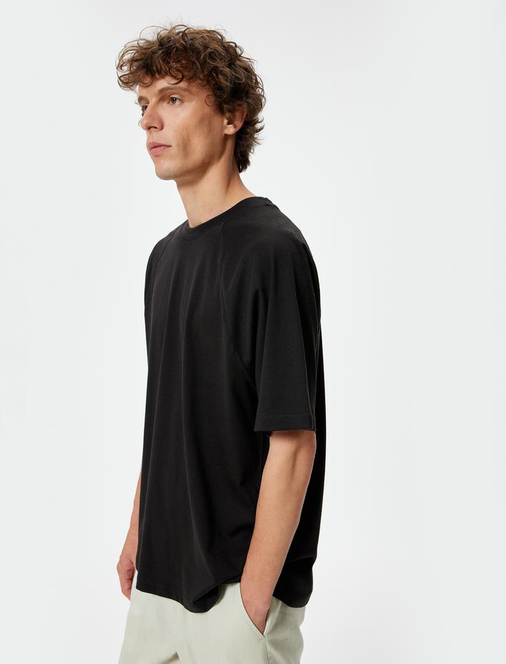  Kısa Kollu Tişört Bisiklet Yaka Pamuklu