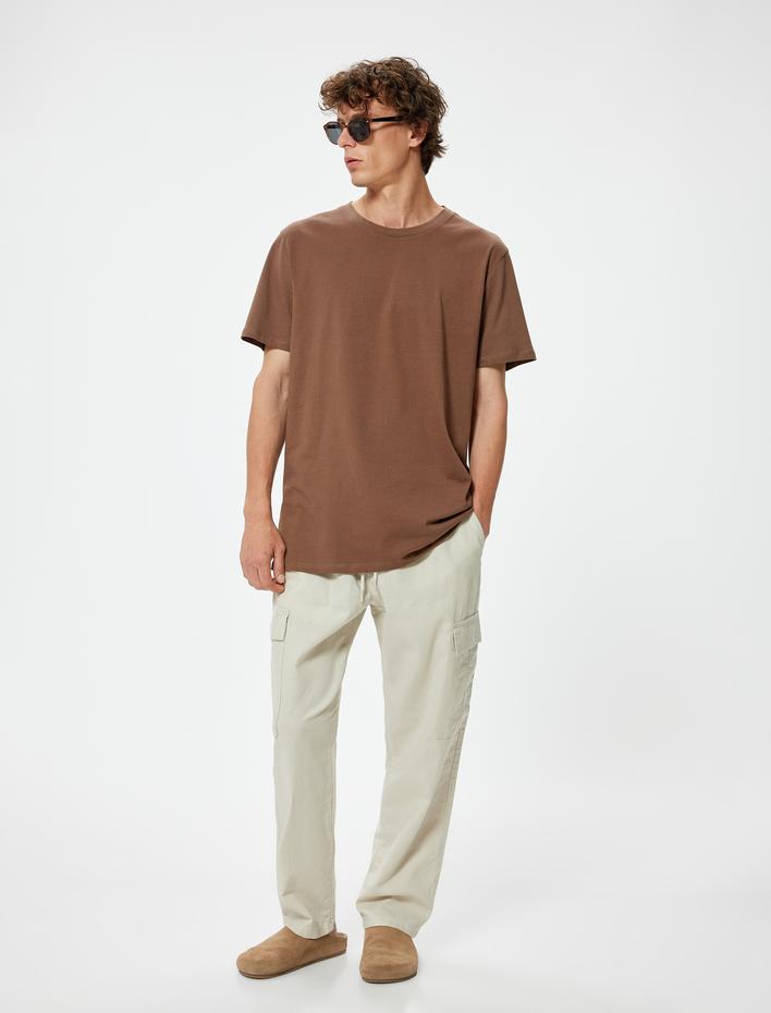  Basic Tişört Slim Fit Bisiklet Yaka Kısa Kollu