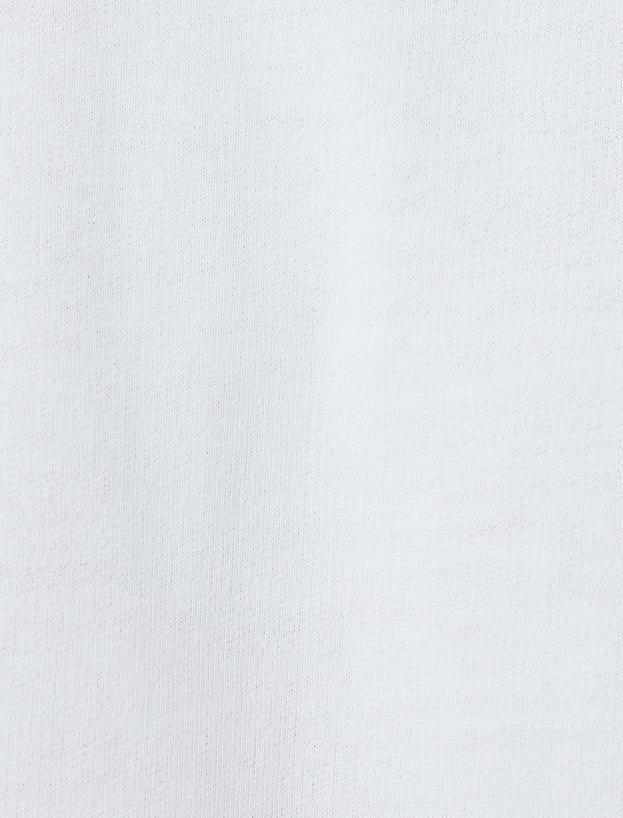Oversize Tişört Kısa Kollu Bisiklet Yaka Pamuklu_5