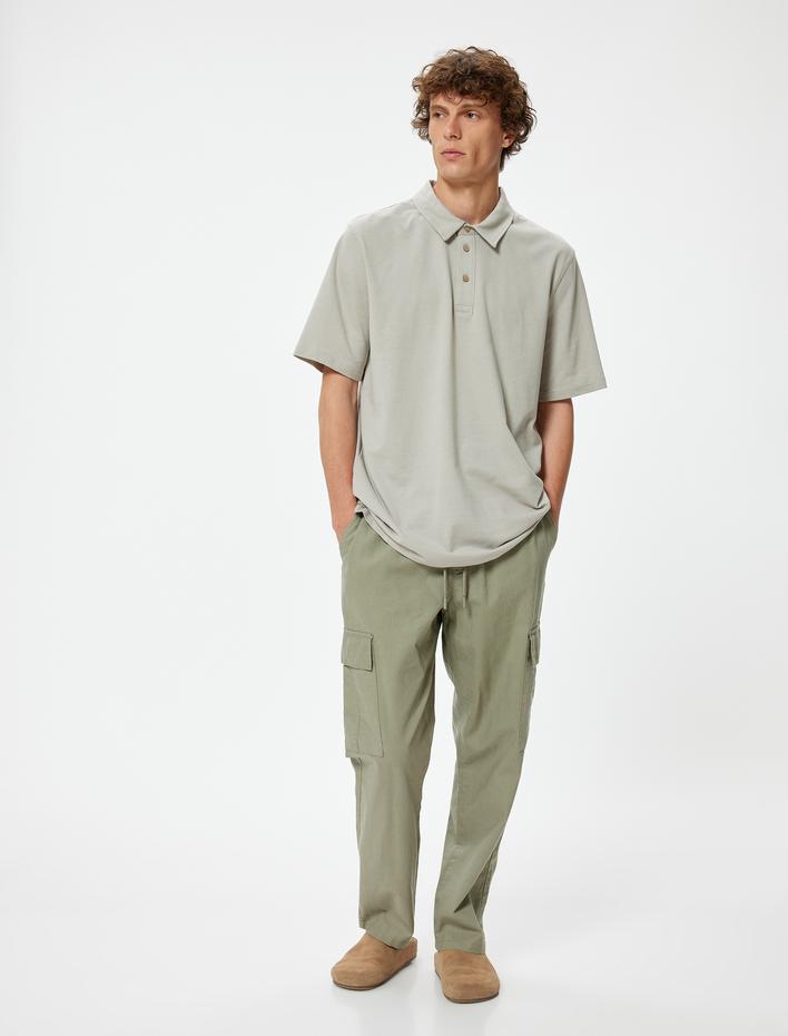  Polo Yaka Tişört Slim Fit Kısa Kollu Pamuklu