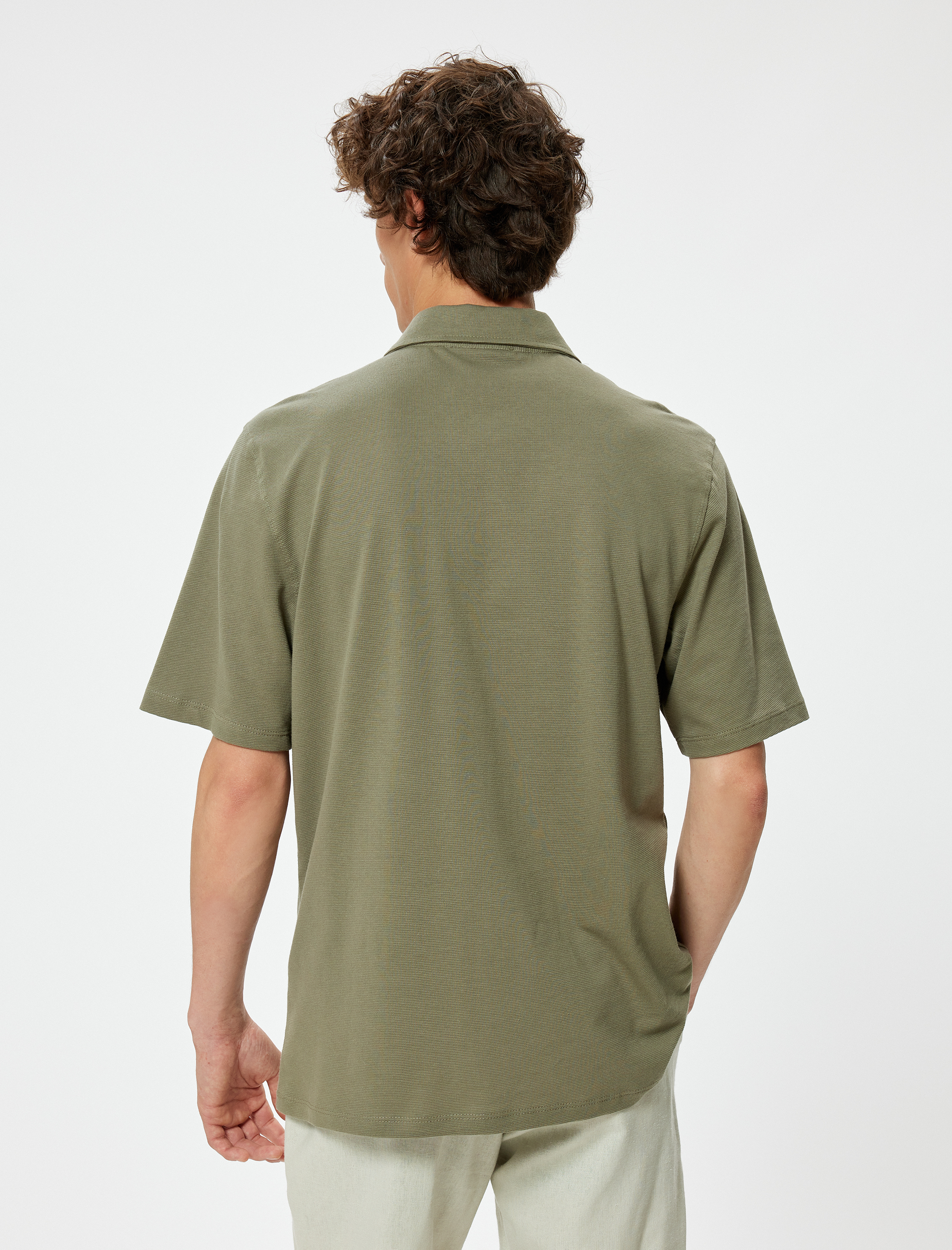   Polo Yaka Tişört Slim Fit Kısa Kollu Pamuklu