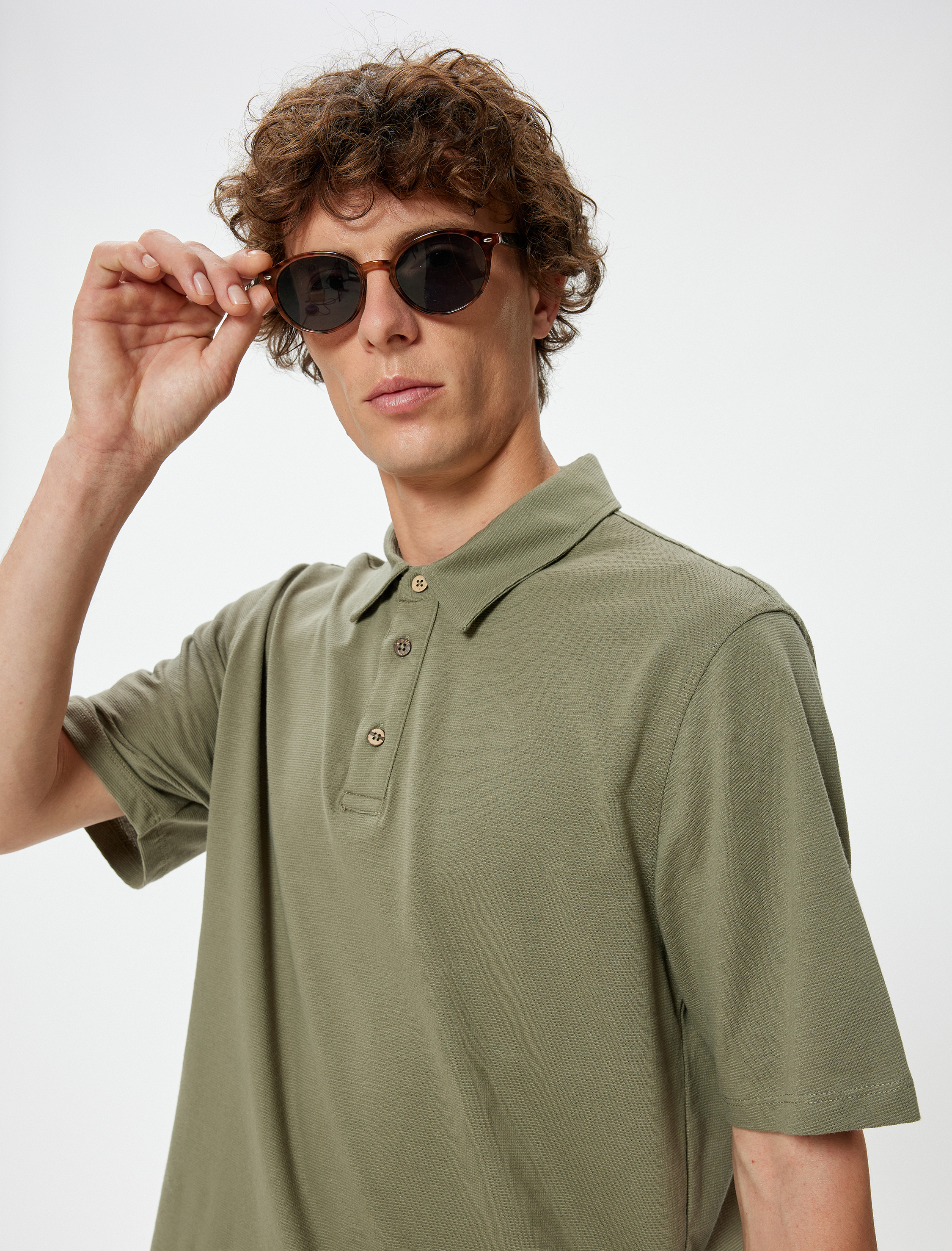   Polo Yaka Tişört Slim Fit Kısa Kollu Pamuklu