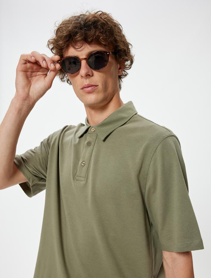  Polo Yaka Tişört Slim Fit Kısa Kollu Pamuklu