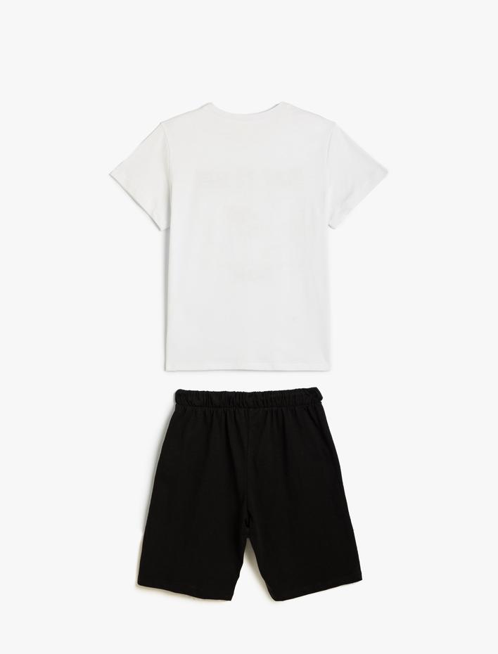 Erkek Çocuk Şort Tişört Takım Futbol Temalı Baskılı