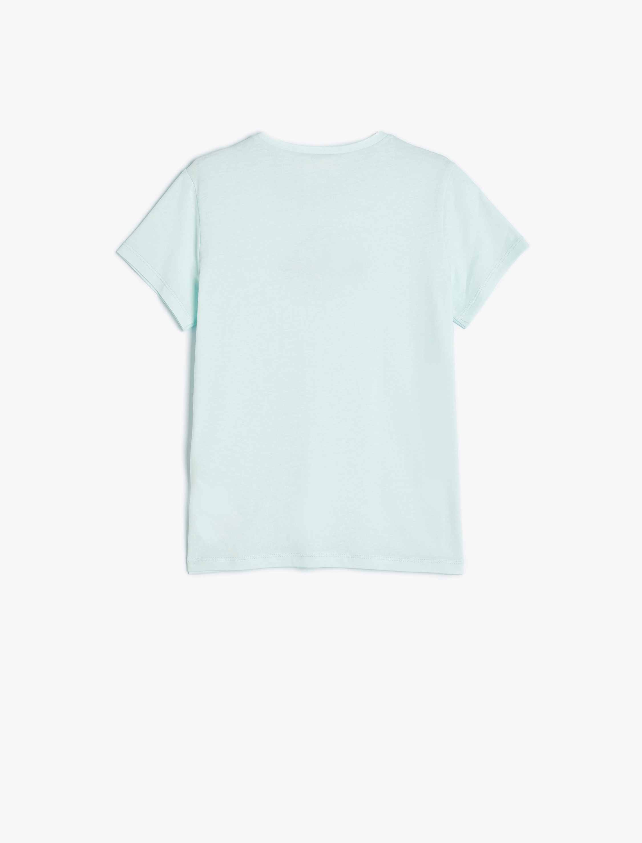  Kız Çocuk Tişört Panda Baskılı Kısa Kollu Bisiklet Yaka Pamuklu