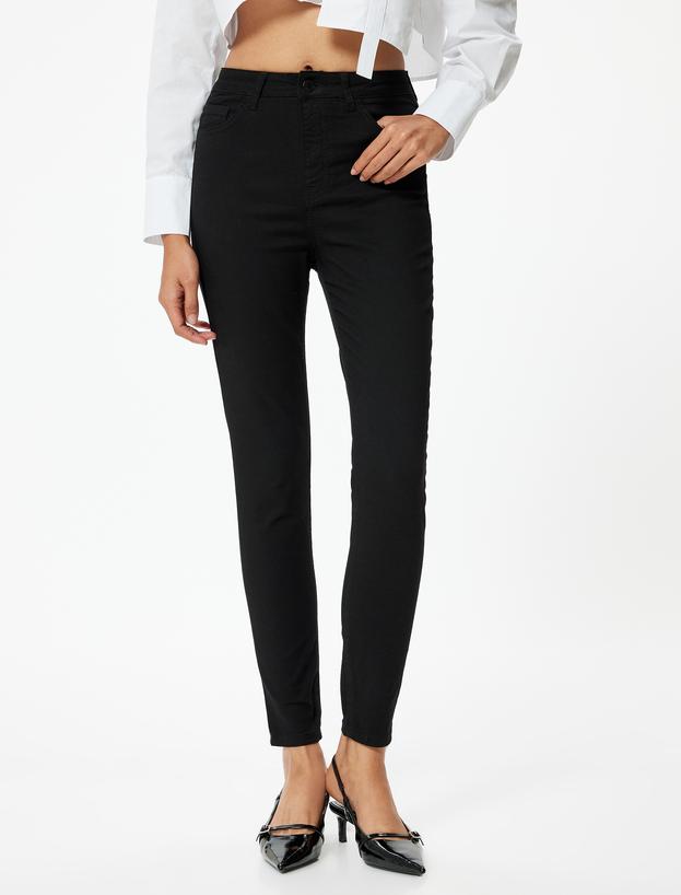 Yüksek Bel Skinny Kot Pantolon Dar Paça Cepli - Carmen Skinny Jeans_2