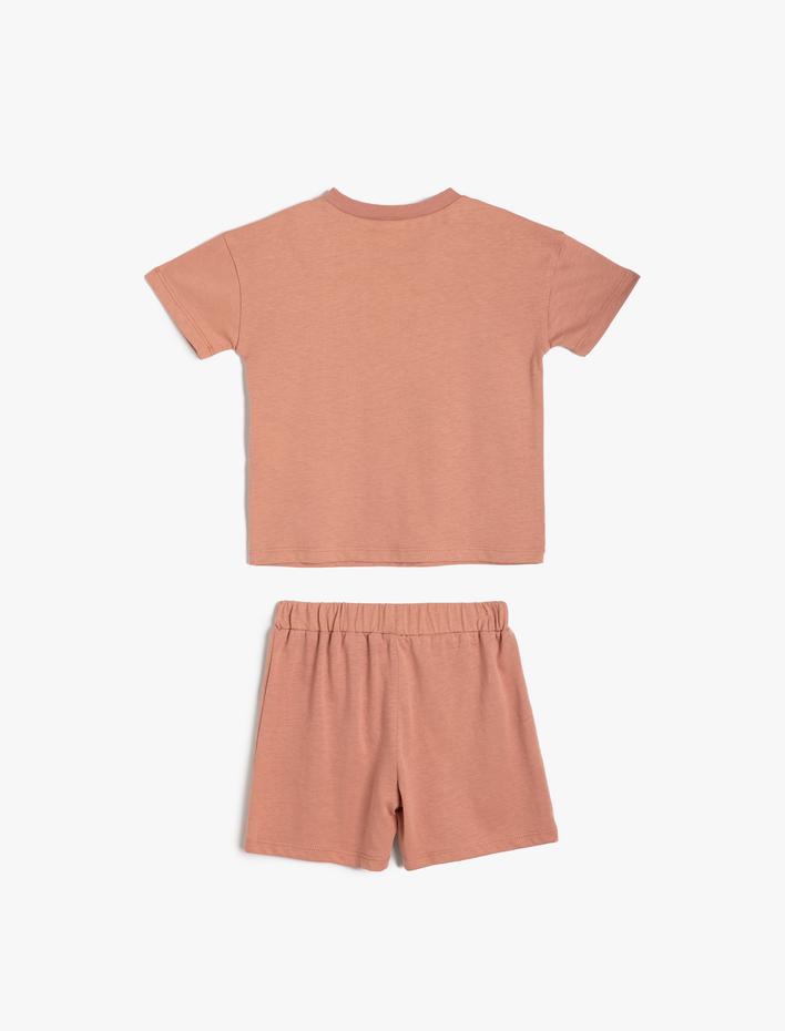 Erkek Bebek Şort Tişört Takım Kaykay Temalı Baskılı