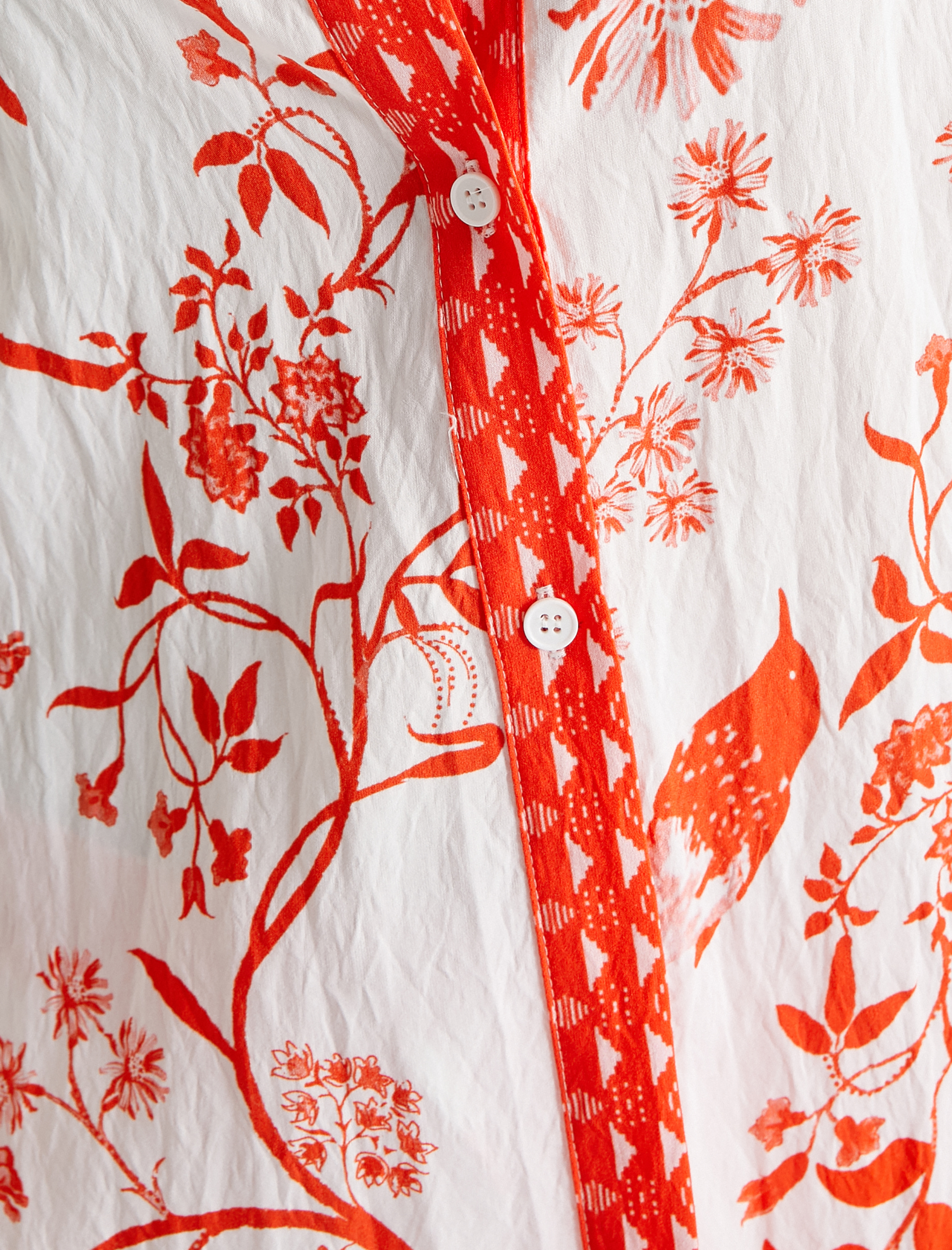   Çiçekli Gömlek Uzun Geniş Kollu