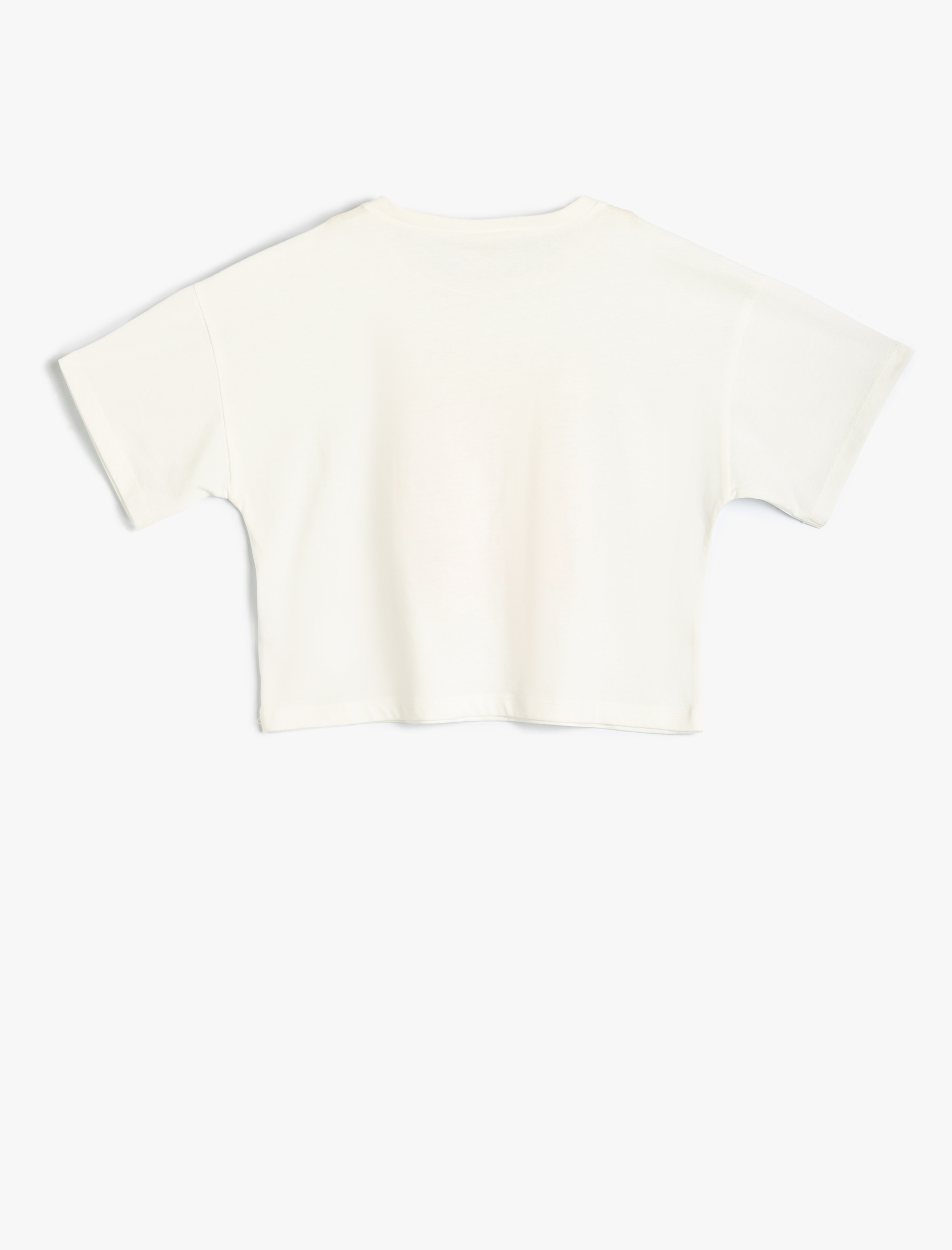  Kız Çocuk Tişört Yaz Temalı Kısa Kollu Bisiklet Yaka Pamuklu