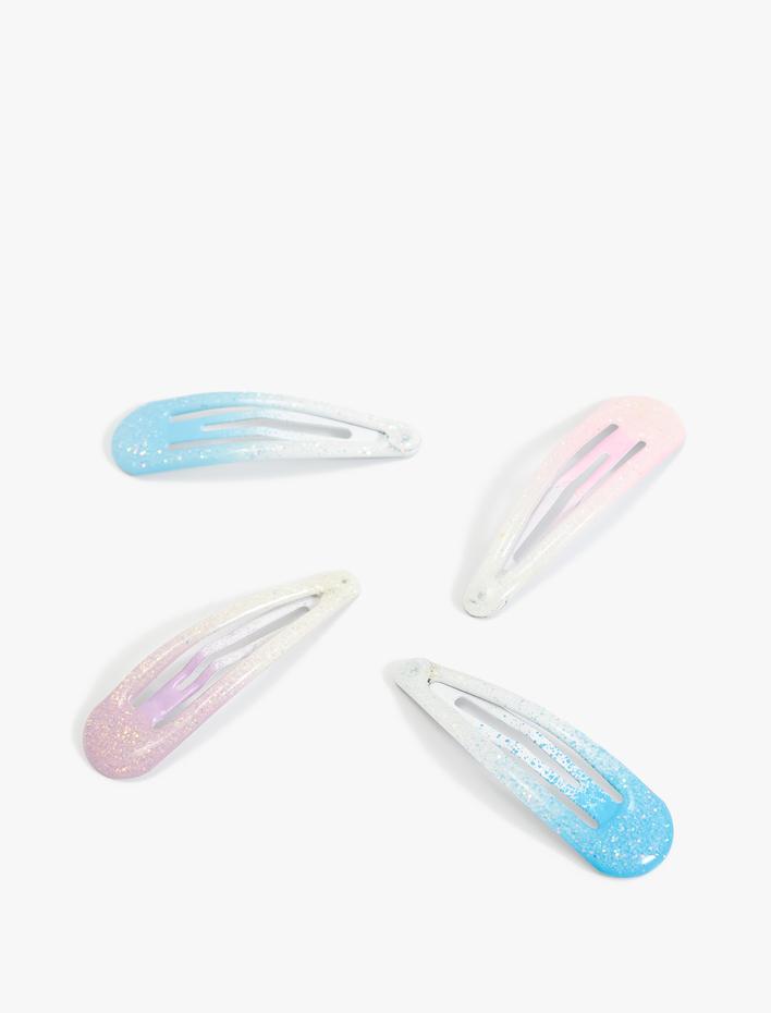 Kız Çocuk 4'lü Çıtçıt Toka Seti Çok Renkli