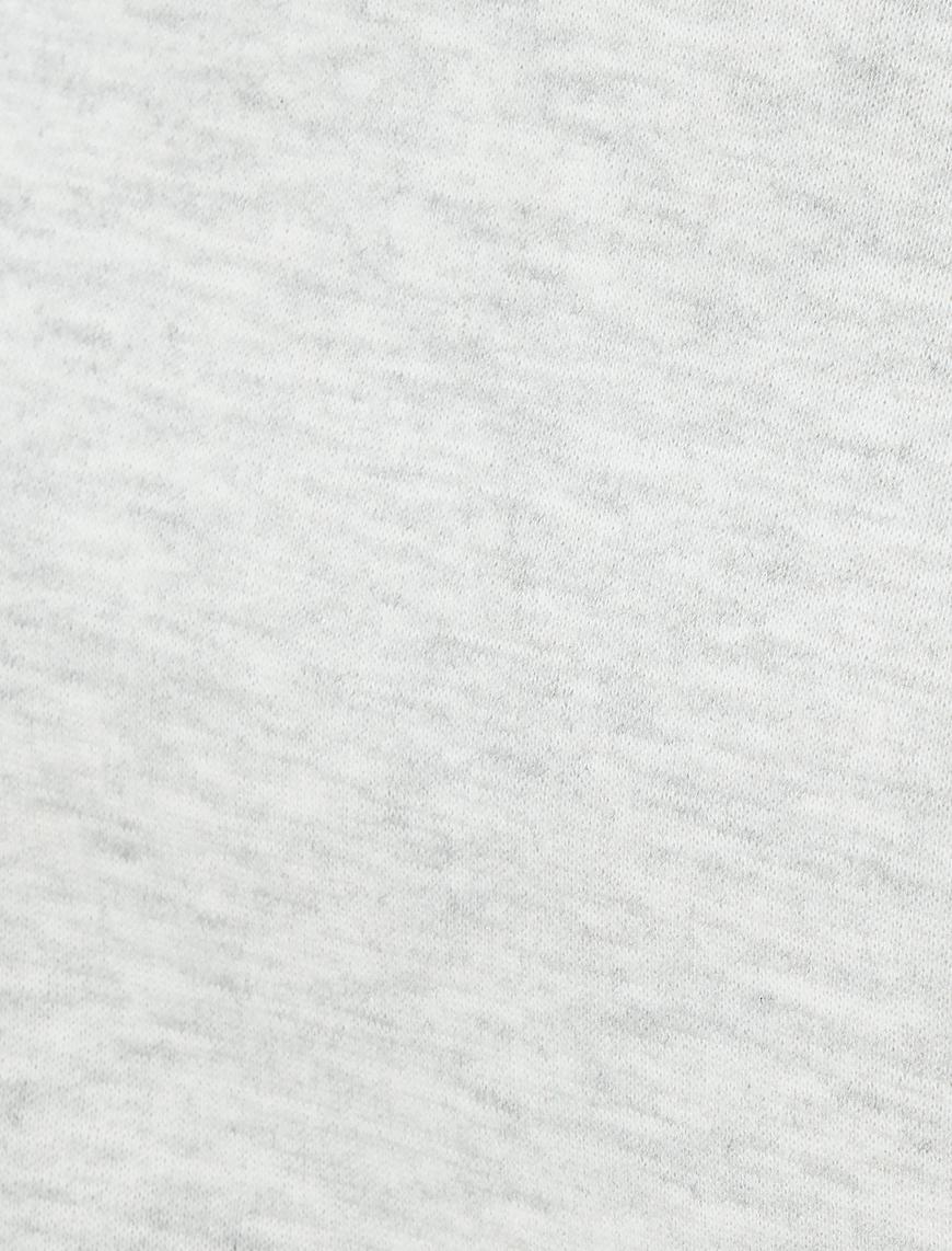   Oversize Sweatshirt Renk Bloklu Bisiklet Yaka Fermuar Detaylı Şardonlu