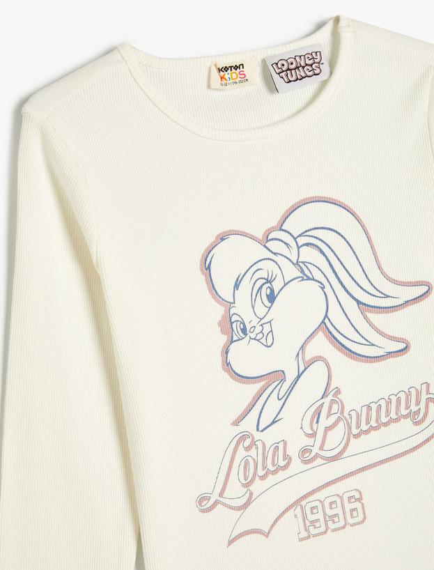 Lola Bunny Tişört Lisanslı Uzun Kollu Bisiklet Yaka Pamuklu_2