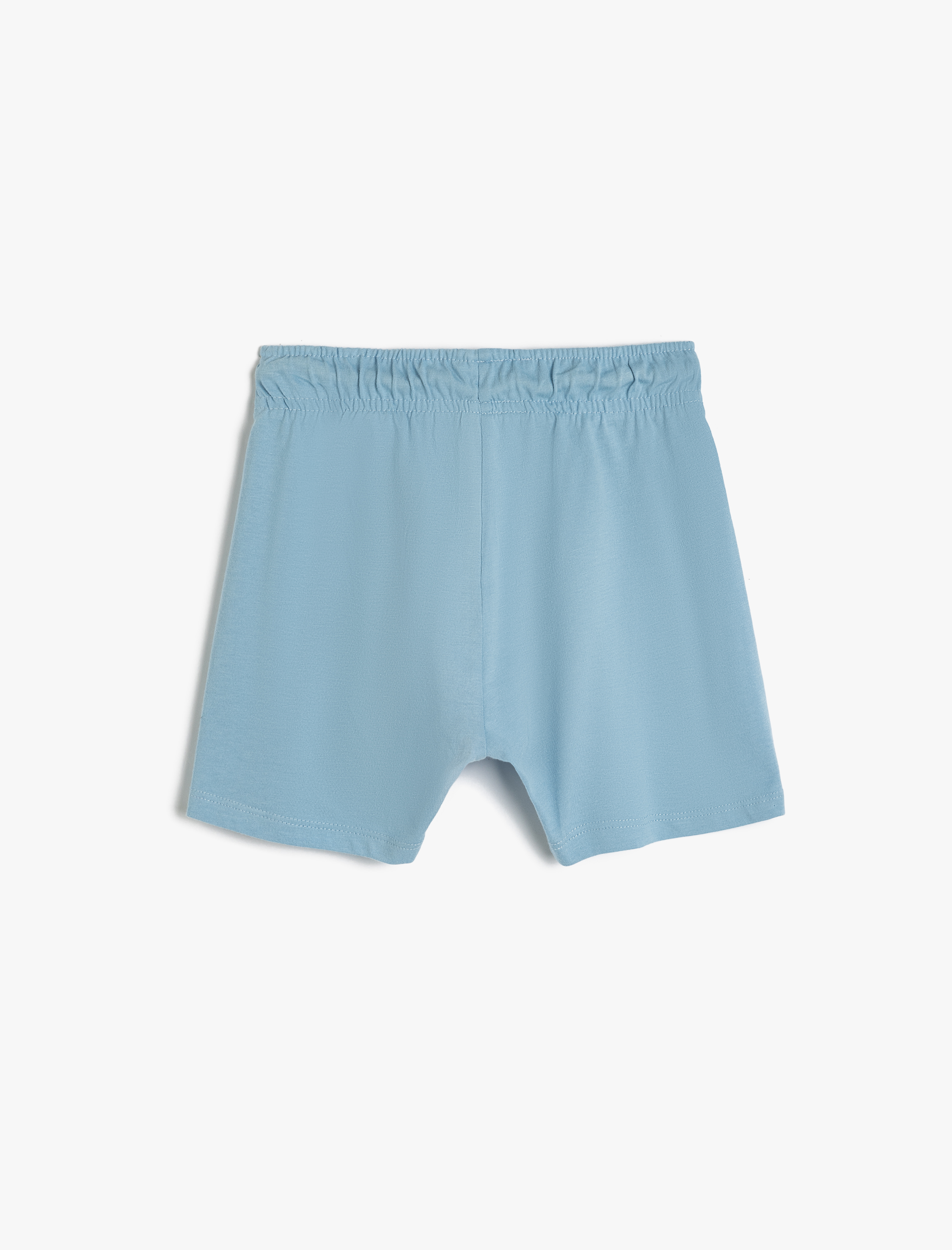  Erkek Çocuk Şort Beli Bağlamalı Yaz Temalı Baskı Detaylı Pamuklu